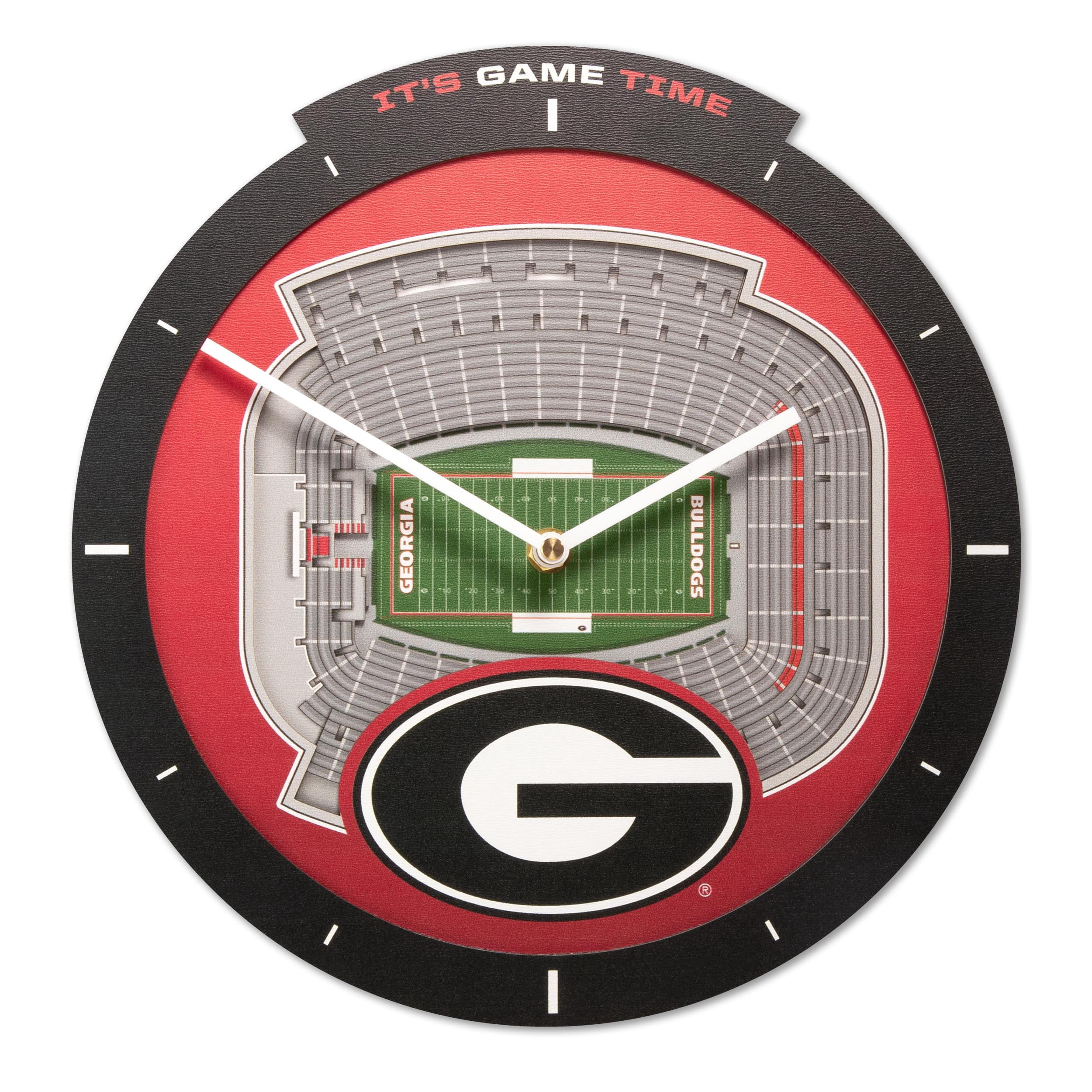 YouTheFan NCAA Georgia Bulldogs Stadiumview 3D Wall Clock