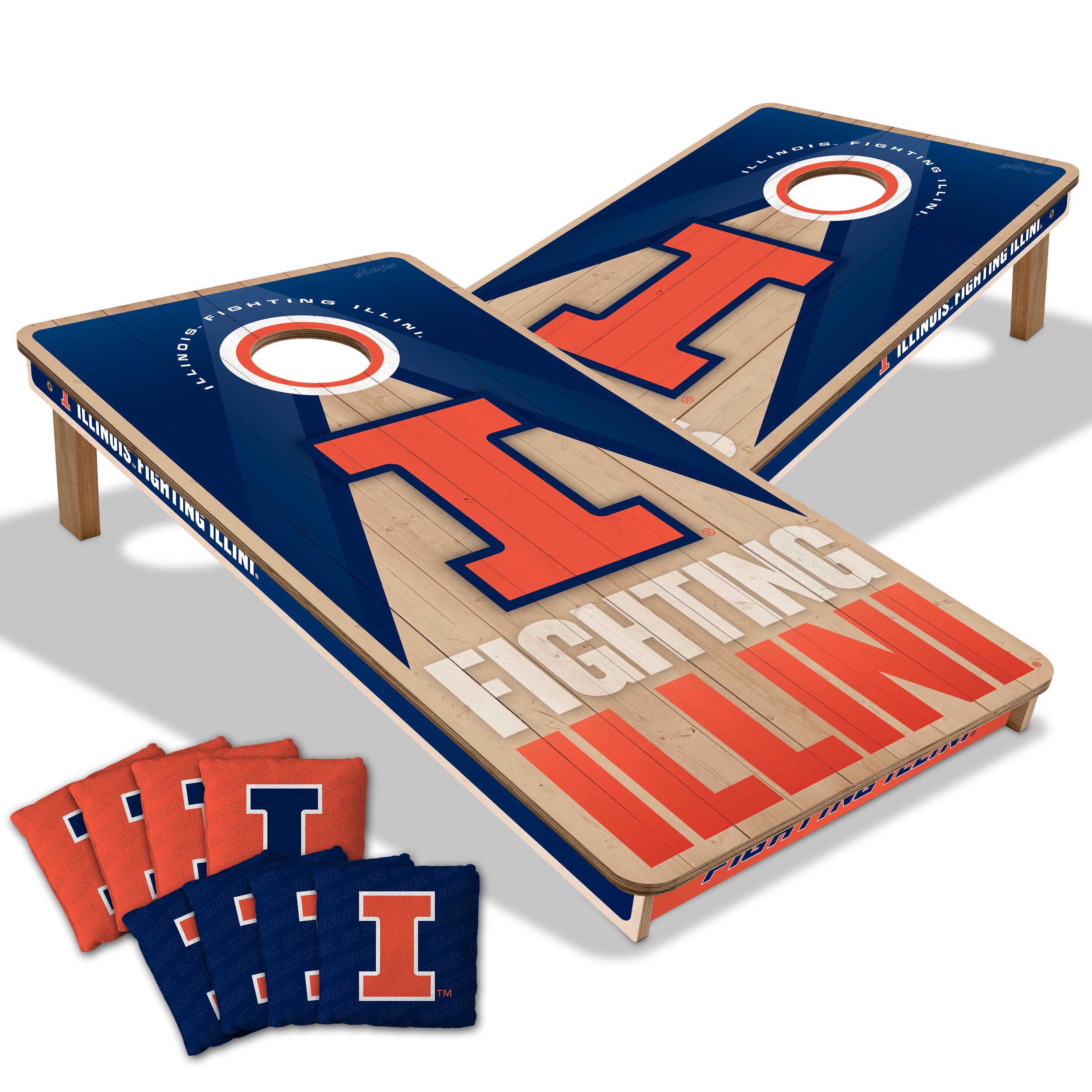YouTheFan NCAA Illinois Fighting Illini 2x4 Slogan Series Cornhole
