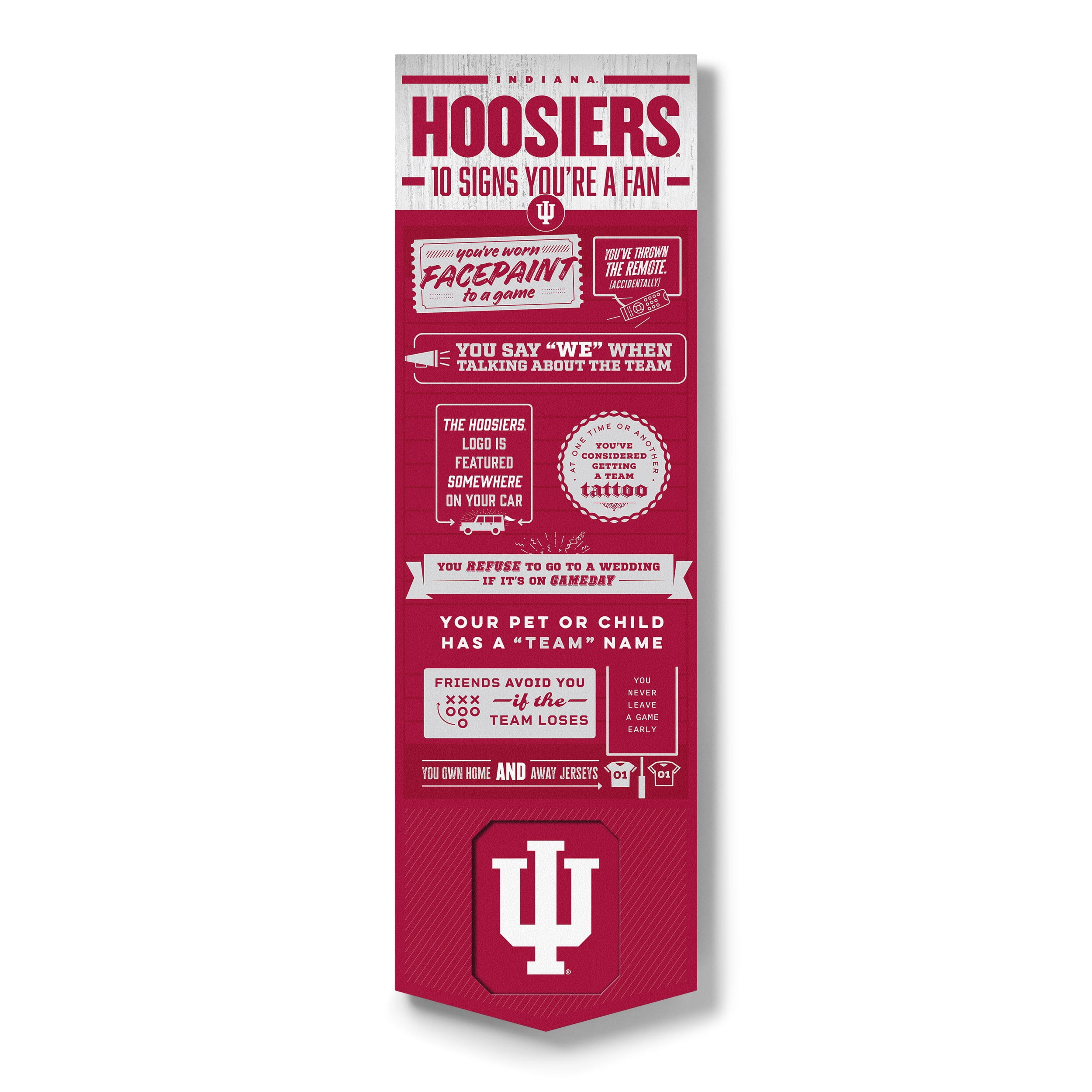 YouTheFan NCAA Indiana Hoosiers 3D Top 10 Wall Art