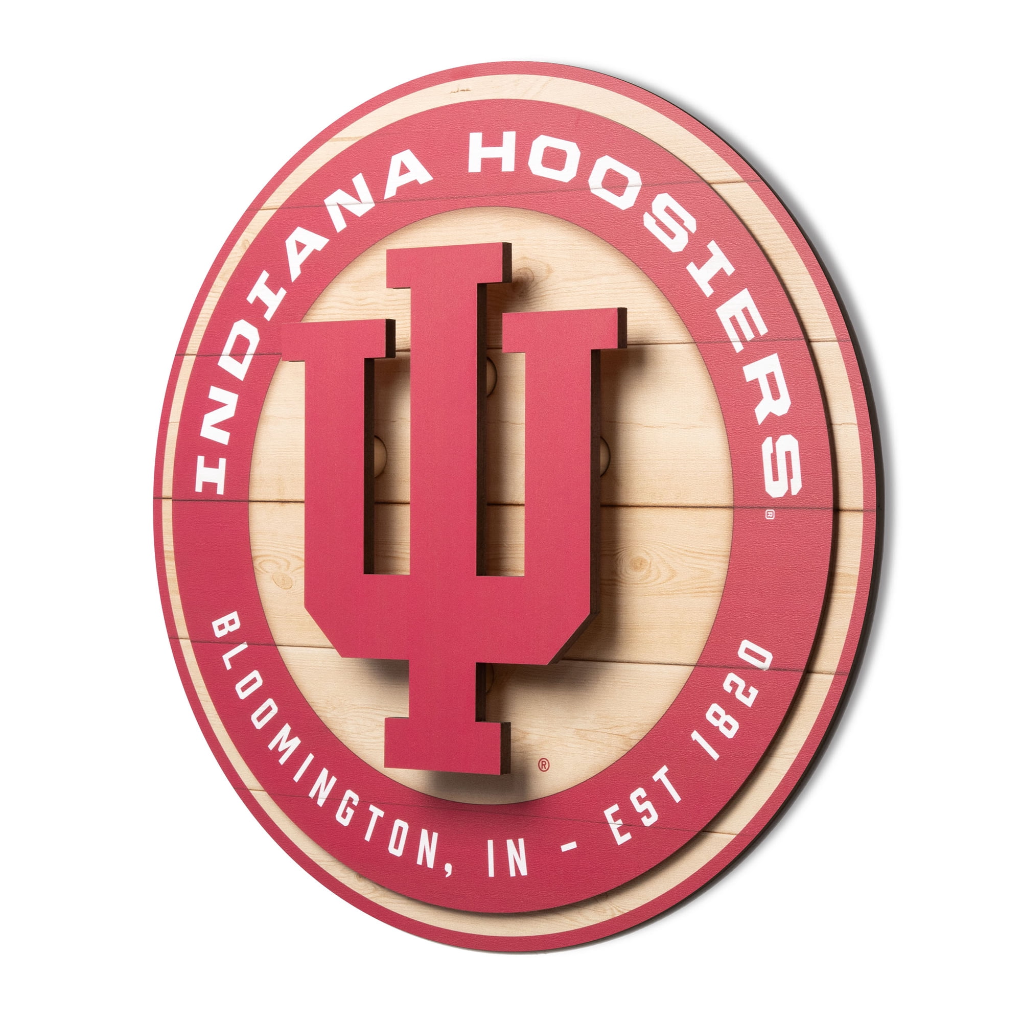 IDNA Indiana Hoosiers 15" x 15" 3DX Logo Circle Backer Wall Art