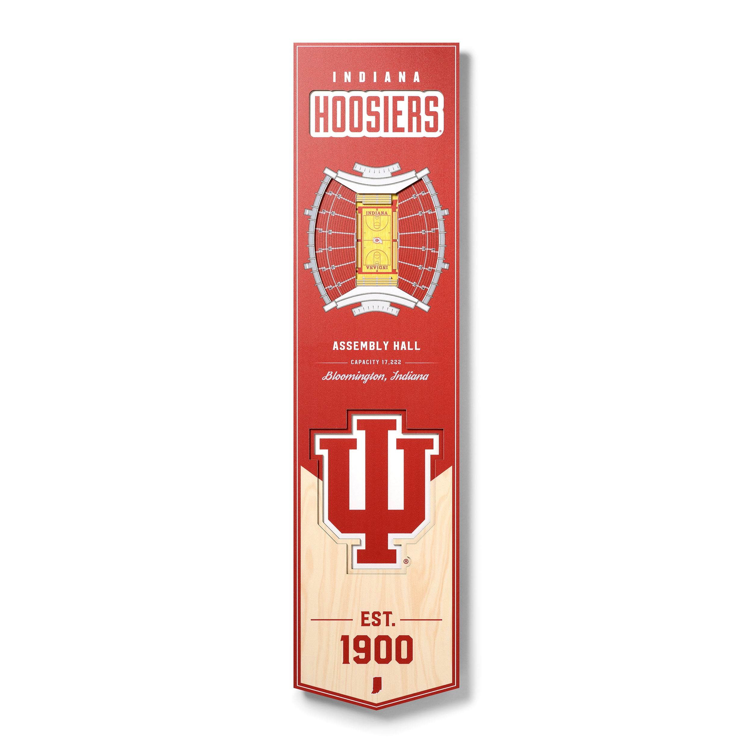 Indiana Hoosiers 8'' x 32'' 3D StadiumView Banner
