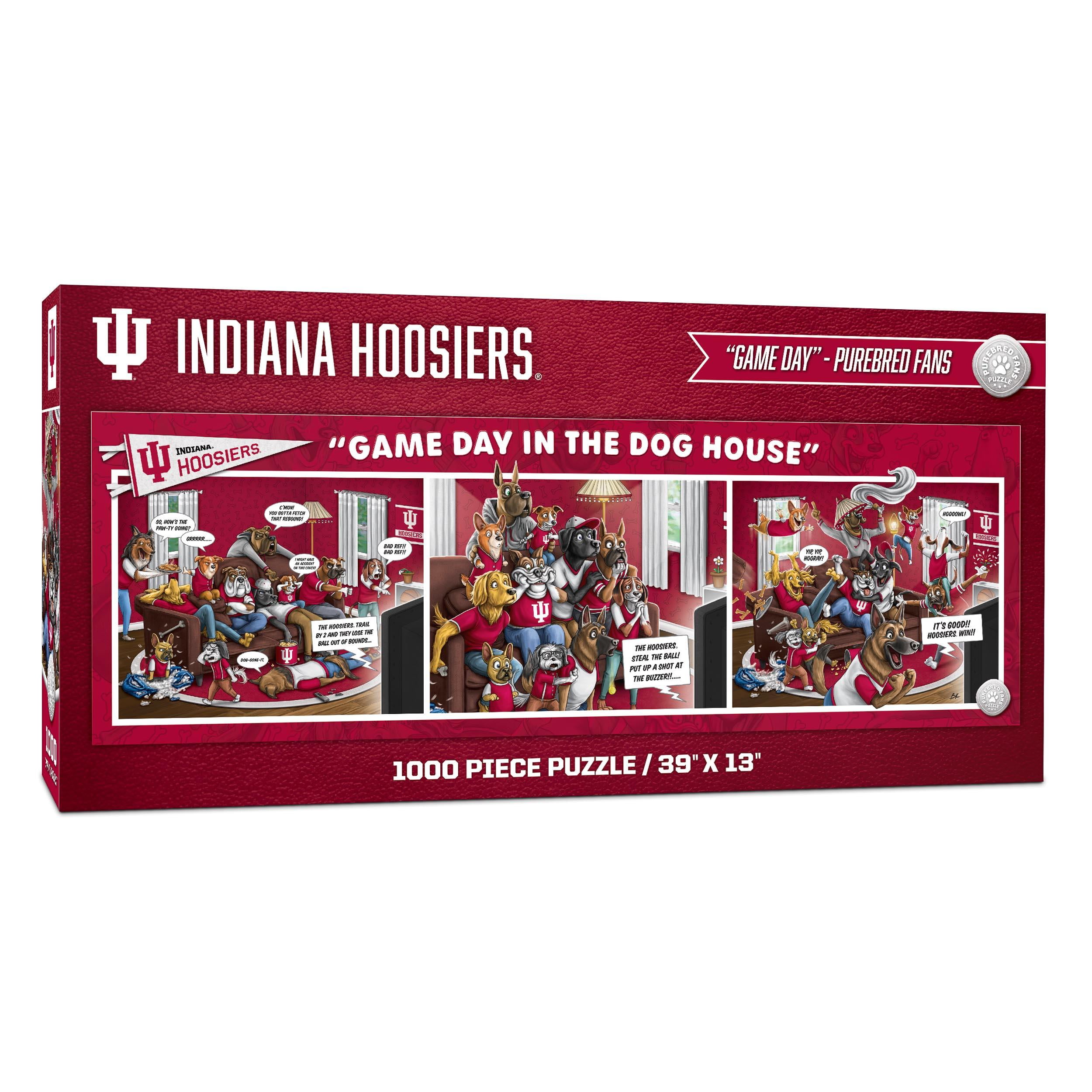 YouTheFan NCAA Indiana Hoosiers Purebred Fans Gameday in the Dog House 1000PC Puzzle