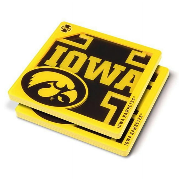 YouTheFan NCAA Iowa Hawkeyes 3D Logo Series Coasters