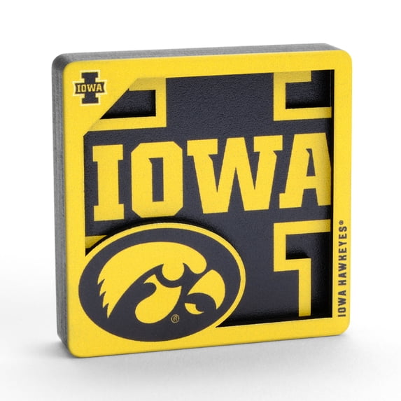 YouTheFan NCAA Iowa Hawkeyes 3D Logo Series Magnet
