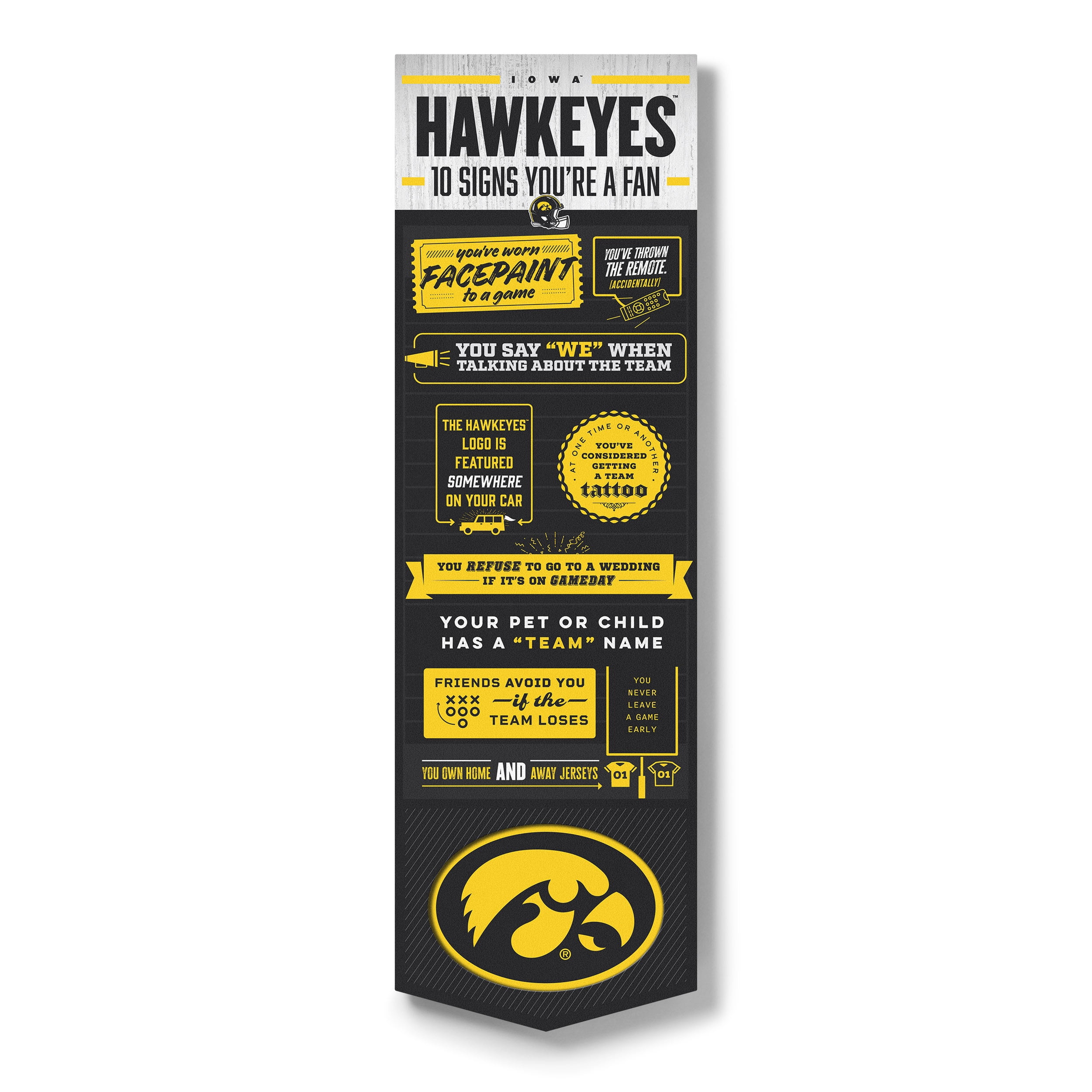 YouTheFan NCAA Iowa Hawkeyes 3D Top 10 Wall Art