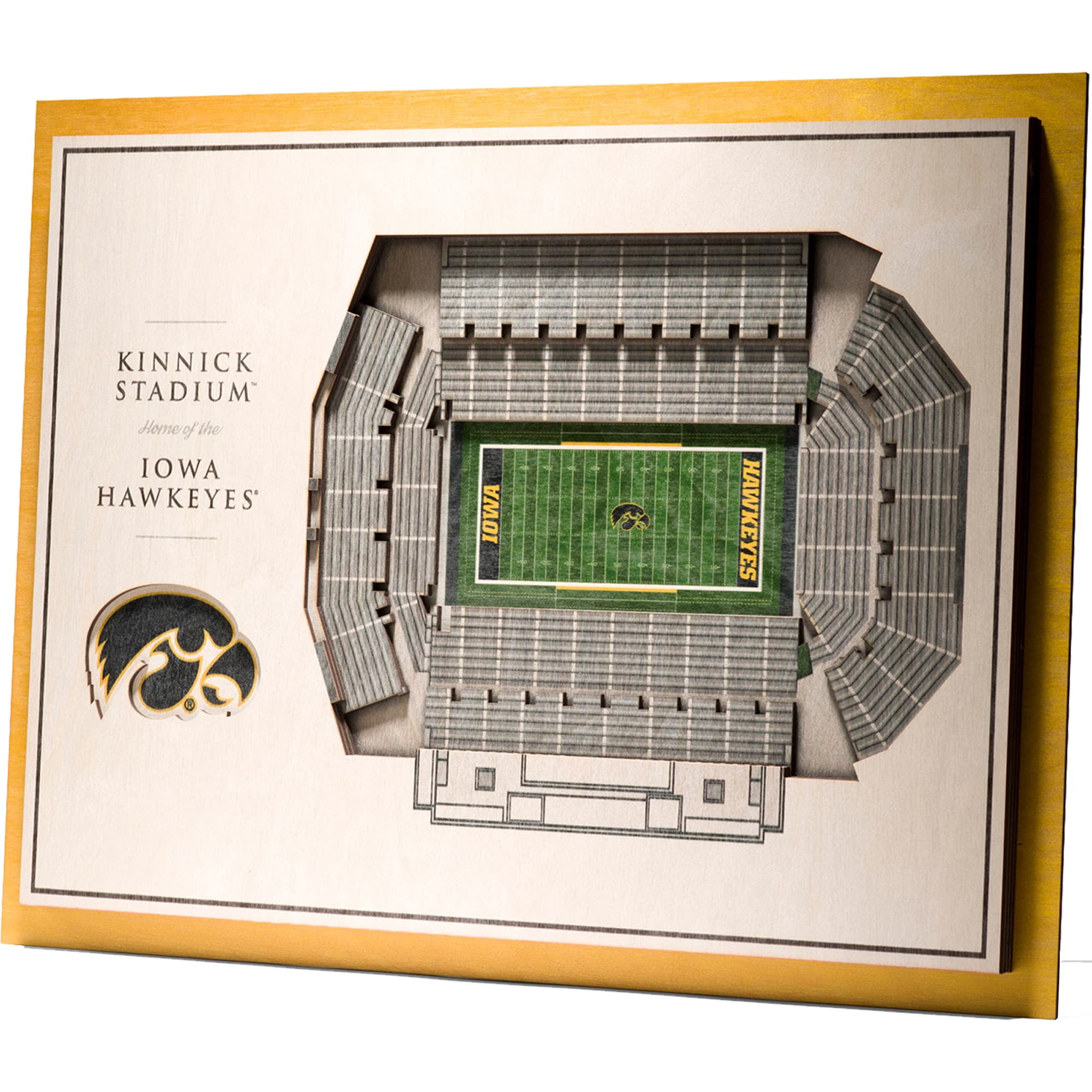 Iowa Hawkeyes 17'' x 13'' 5-Layer StadiumView 3D Timber Wall Art