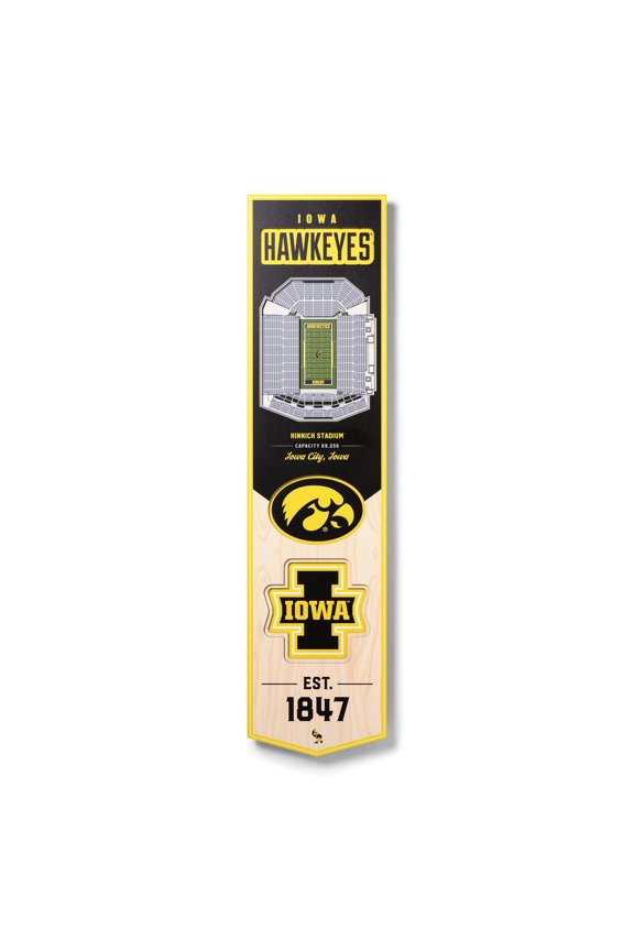 Iowa Hawkeyes 8'' x 32'' 3D StadiumView Banner