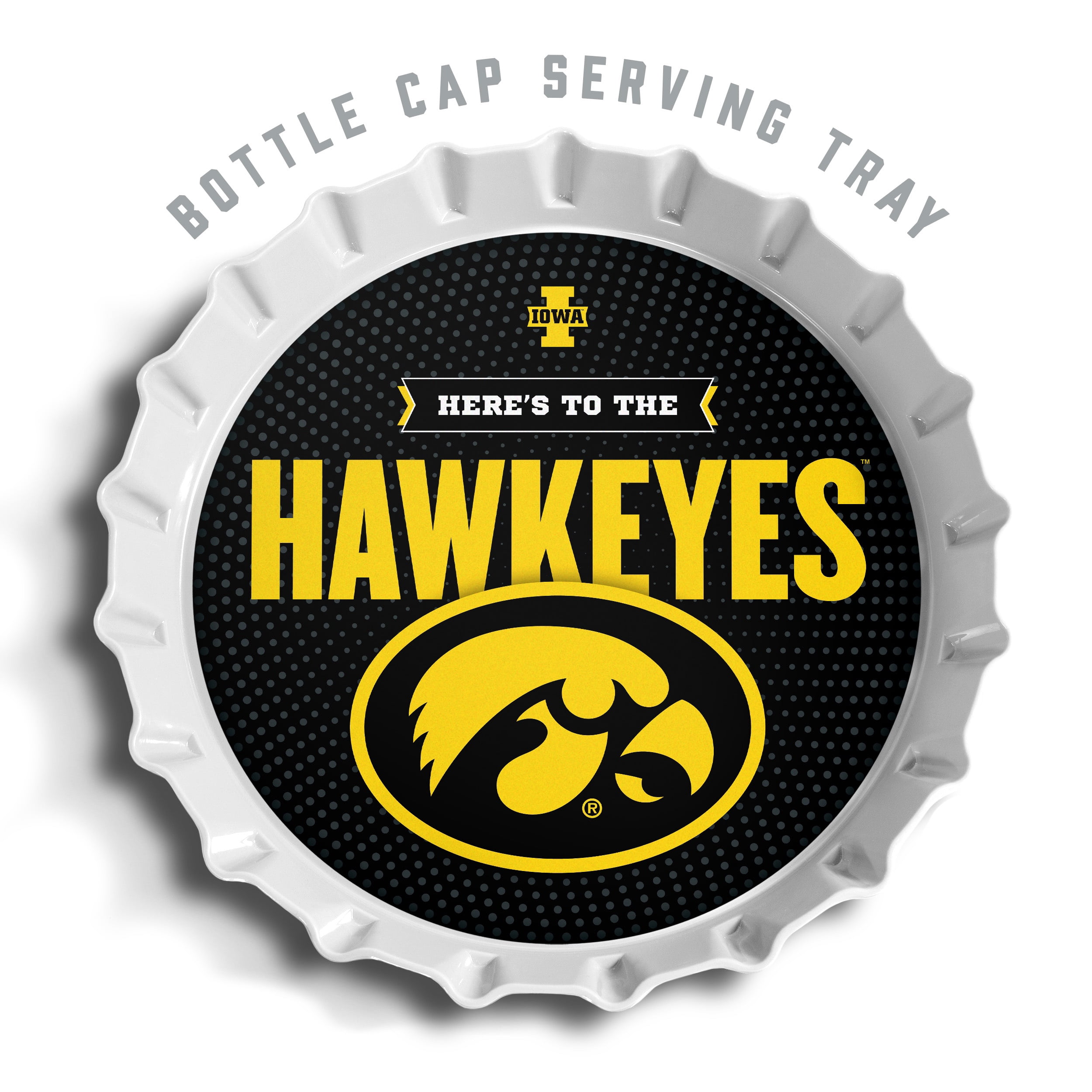 YouTheFan NCAA Iowa Hawkeyes Bottle Cap Serving Tray