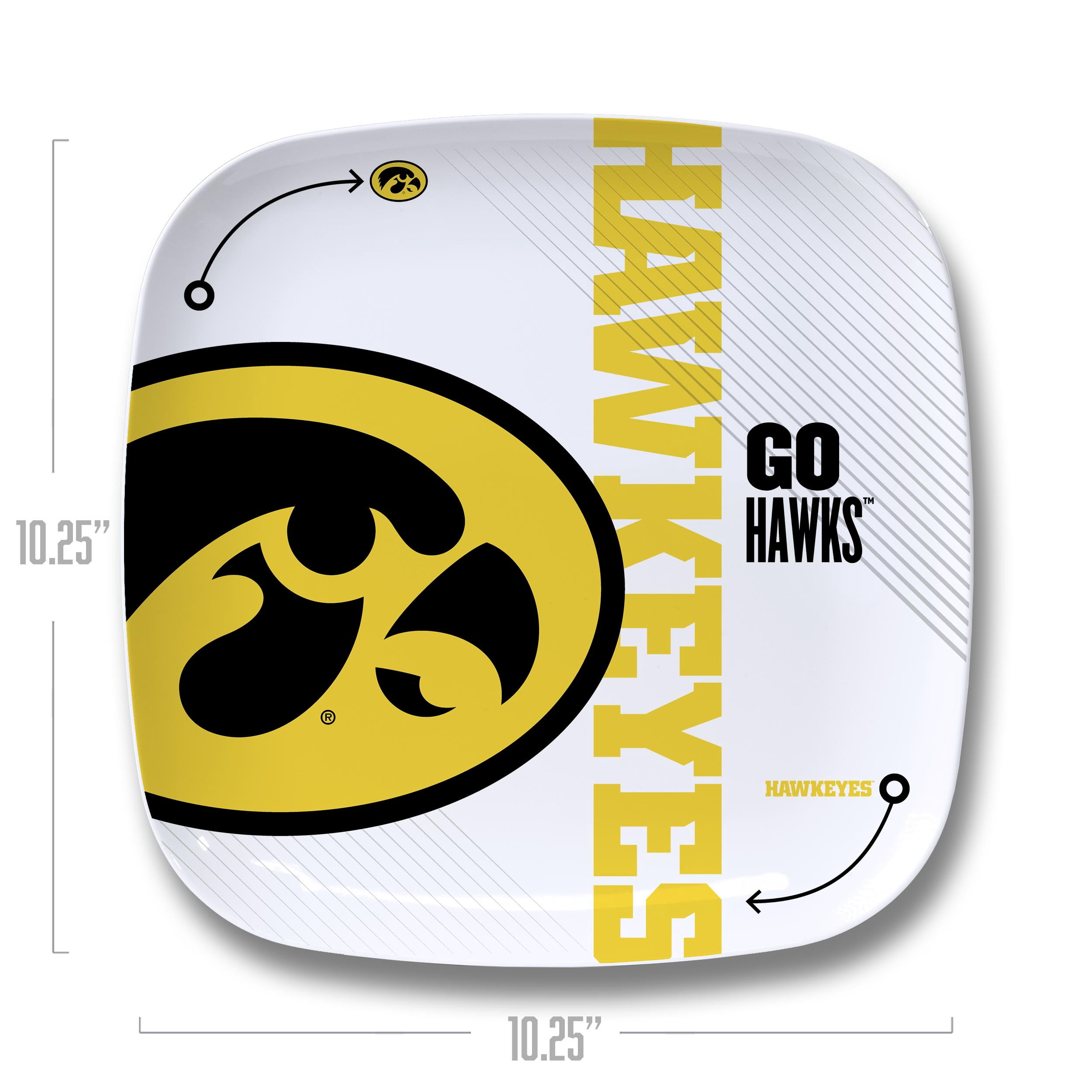 YouTheFan NCAA Iowa Hawkeyes Large Party Plate