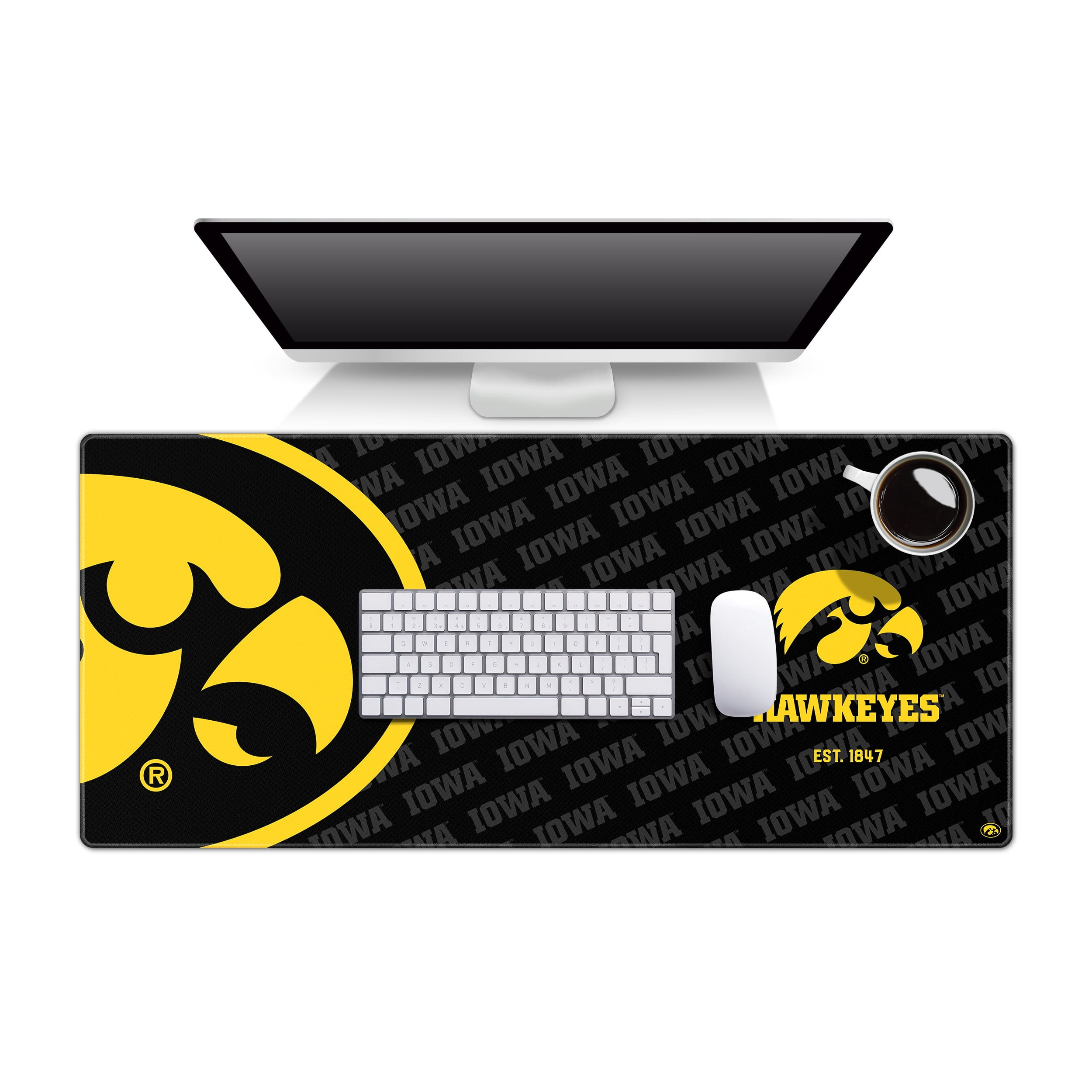 YouTheFan NCAA Iowa Hawkeyes Logo Series Desk Pad