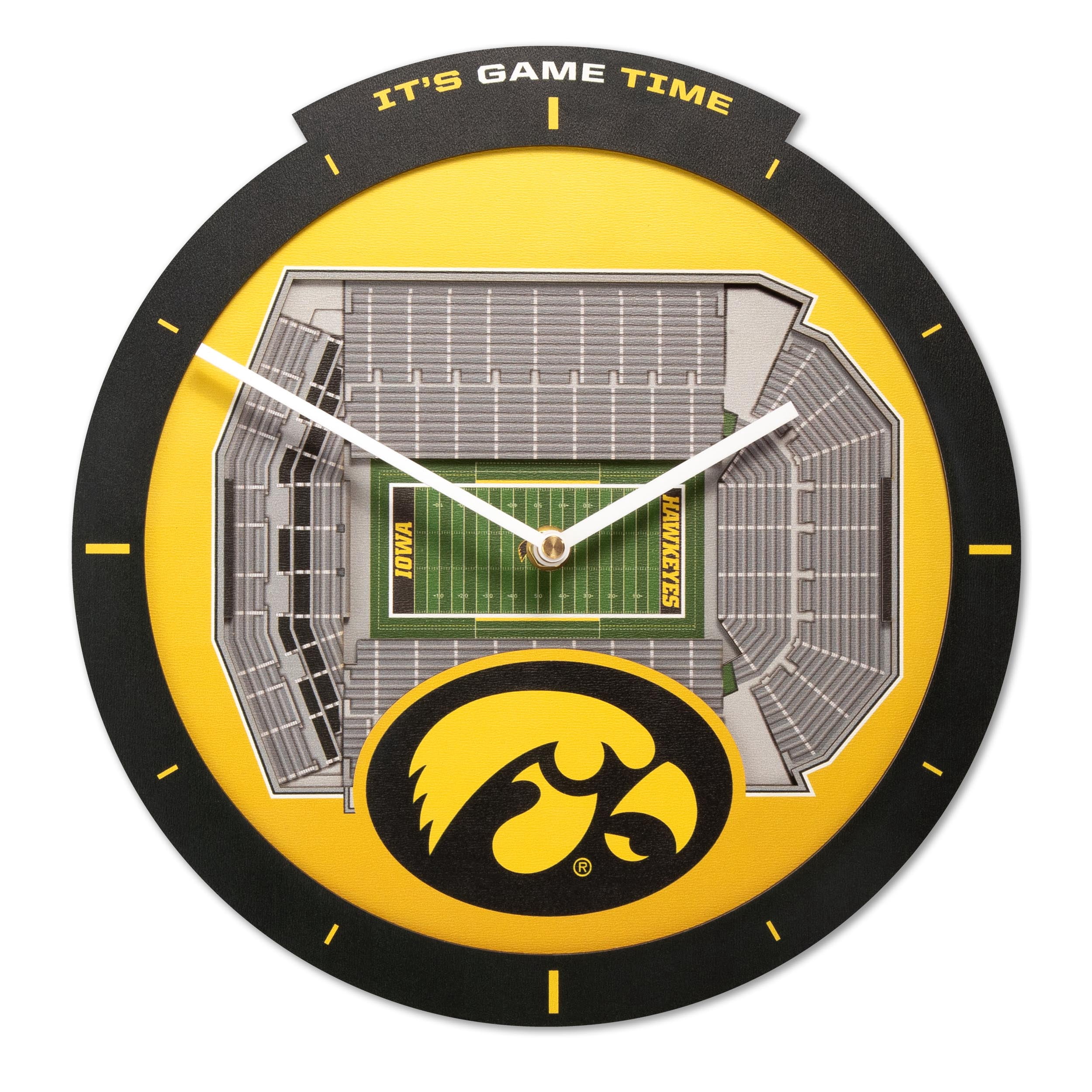 YouTheFan NCAA Iowa Hawkeyes Stadiumview 3D Wall Clock