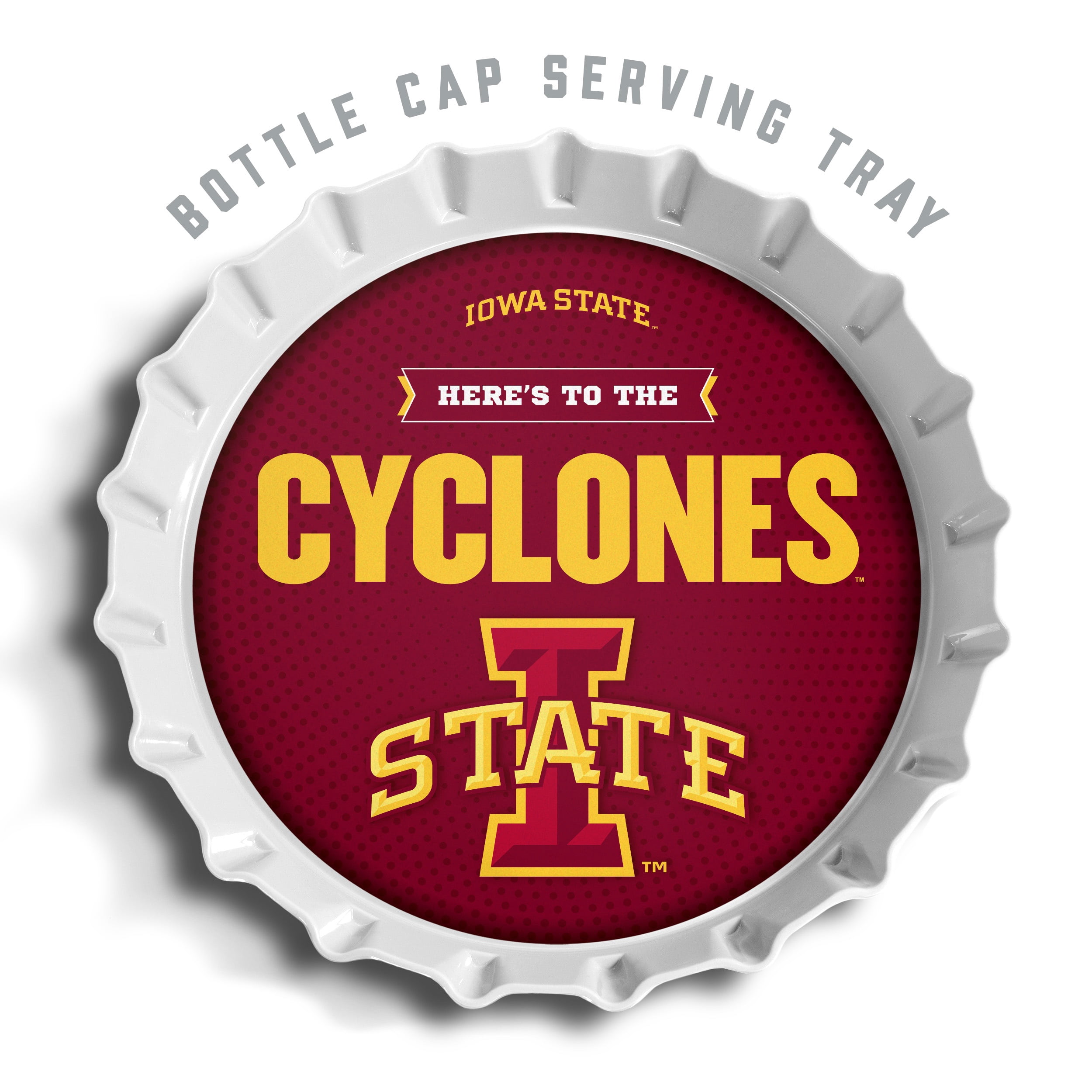 YouTheFan NCAA Iowa State Cyclones Bottle Cap Serving Tray