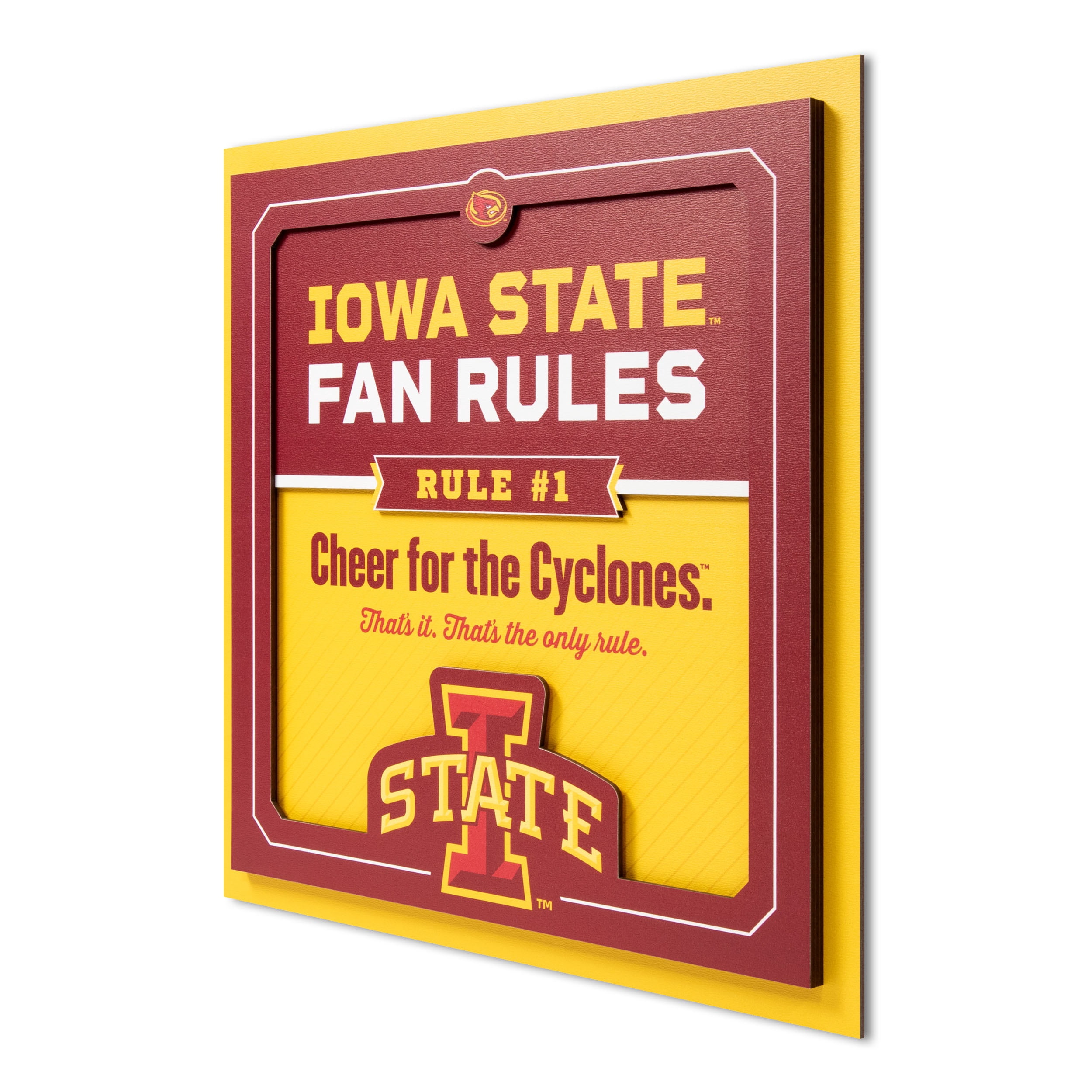 YouTheFan NCAA Iowa State Cyclones Fan Rules 3D Wall Art