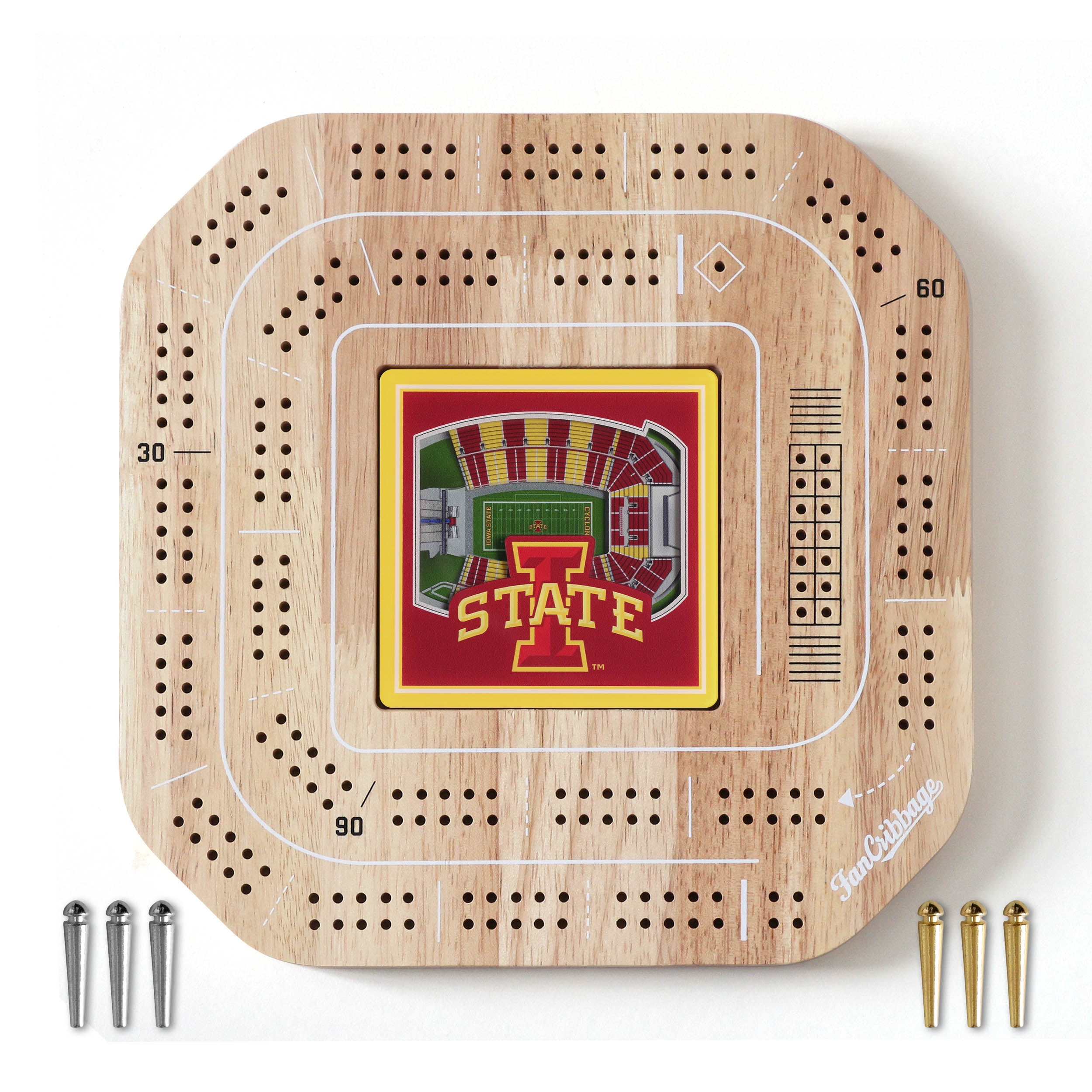 YouTheFan NCAA Iowa State Cyclones Stadiumview Cribbage