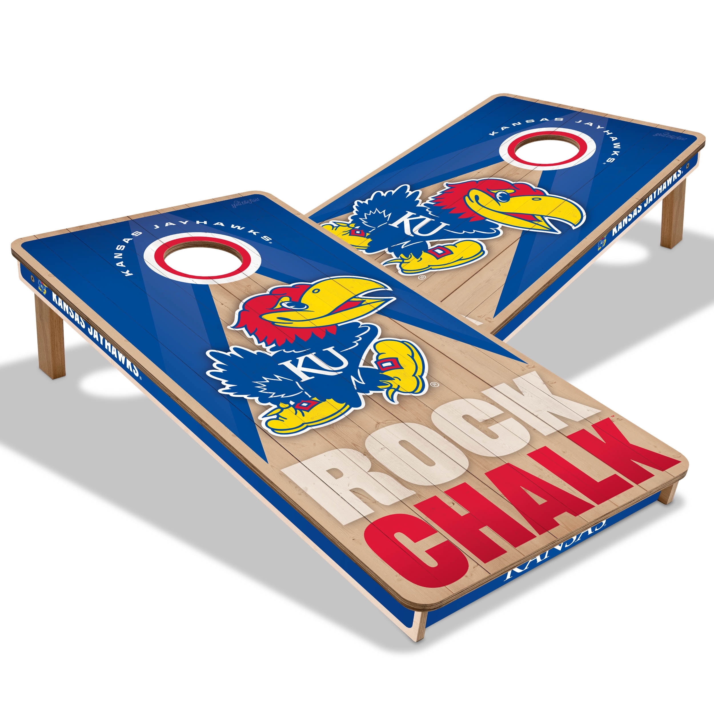 YouTheFan NCAA Kansas Jayhawks 2X4 Slogan Series Cornhole NO BAGS