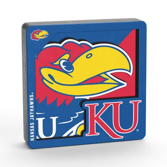 YouTheFan NCAA Kansas Jayhawks 3D Logo Series Magnet