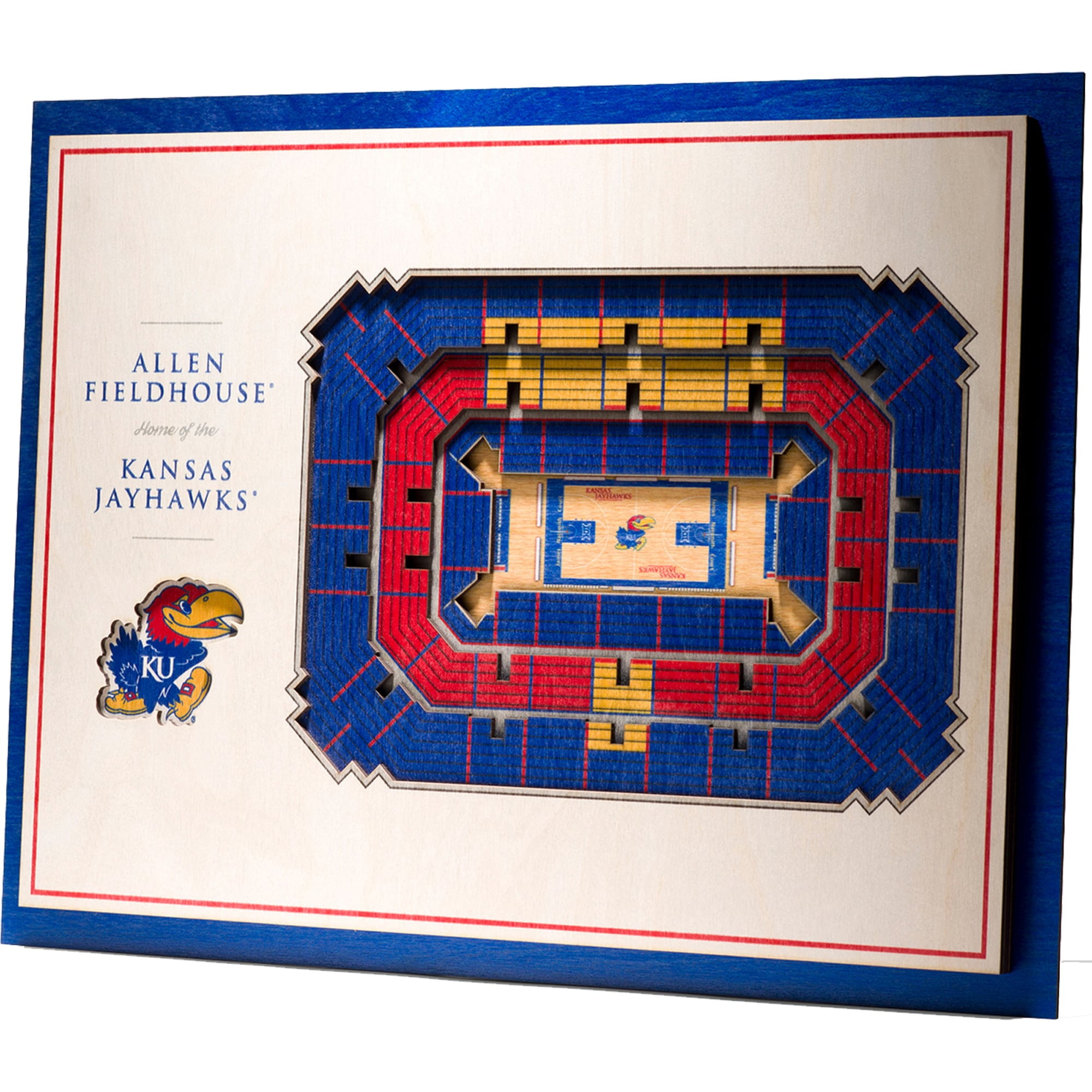 Kansas Jayhawks 17'' x 13'' 5-Layer 3D Timber Wall Art