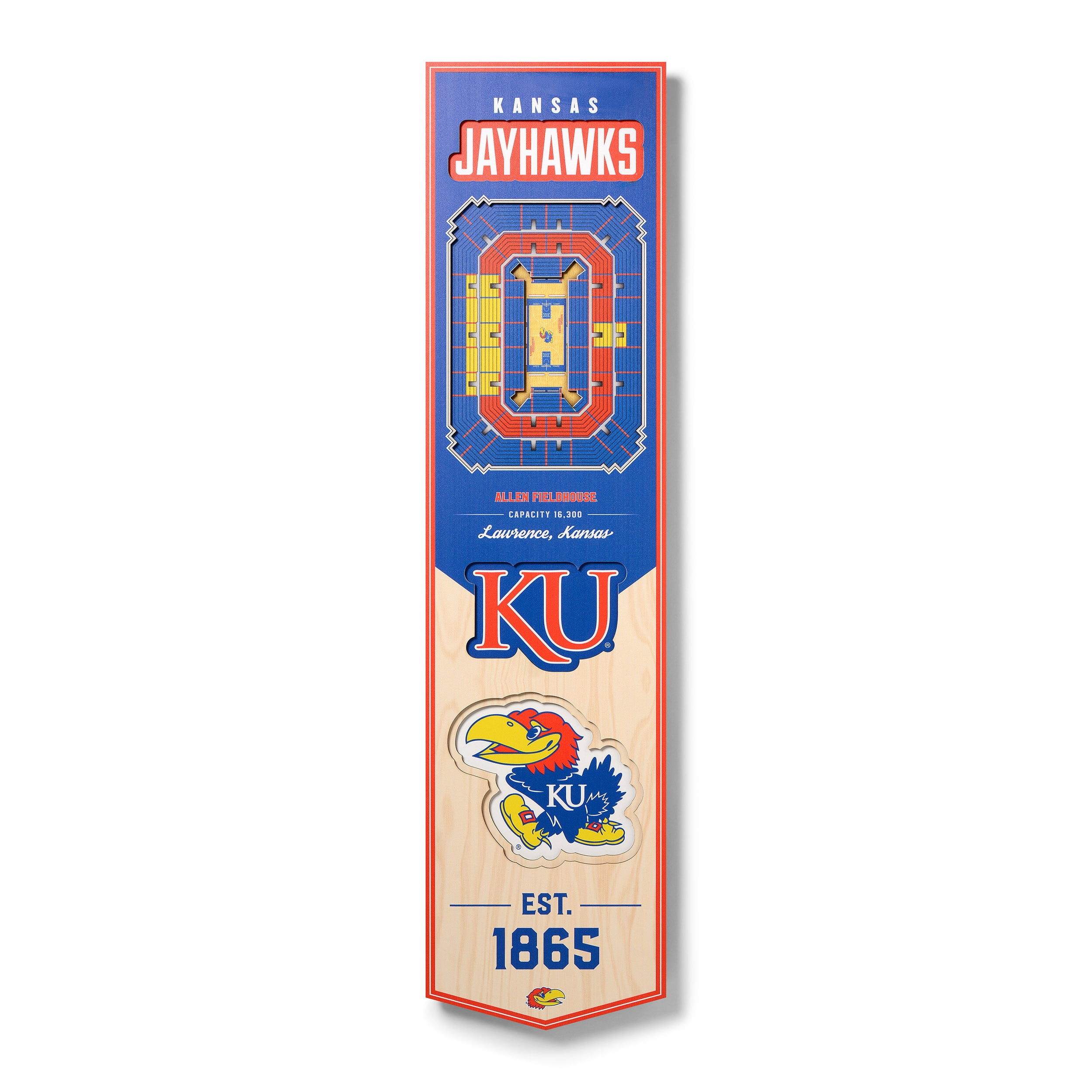 Kansas Jayhawks 8'' x 32'' 3D StadiumView Banner