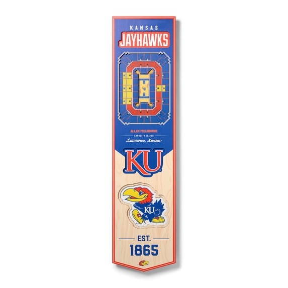 Kansas Jayhawks 8'' x 32'' 3D StadiumView Banner
