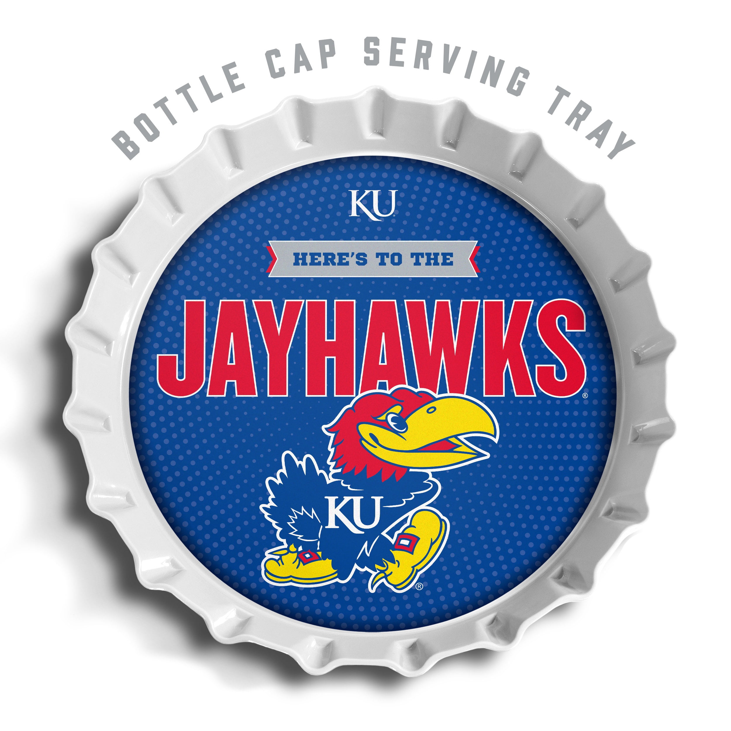 YouTheFan NCAA Kansas Jayhawks Bottle Cap Serving Tray