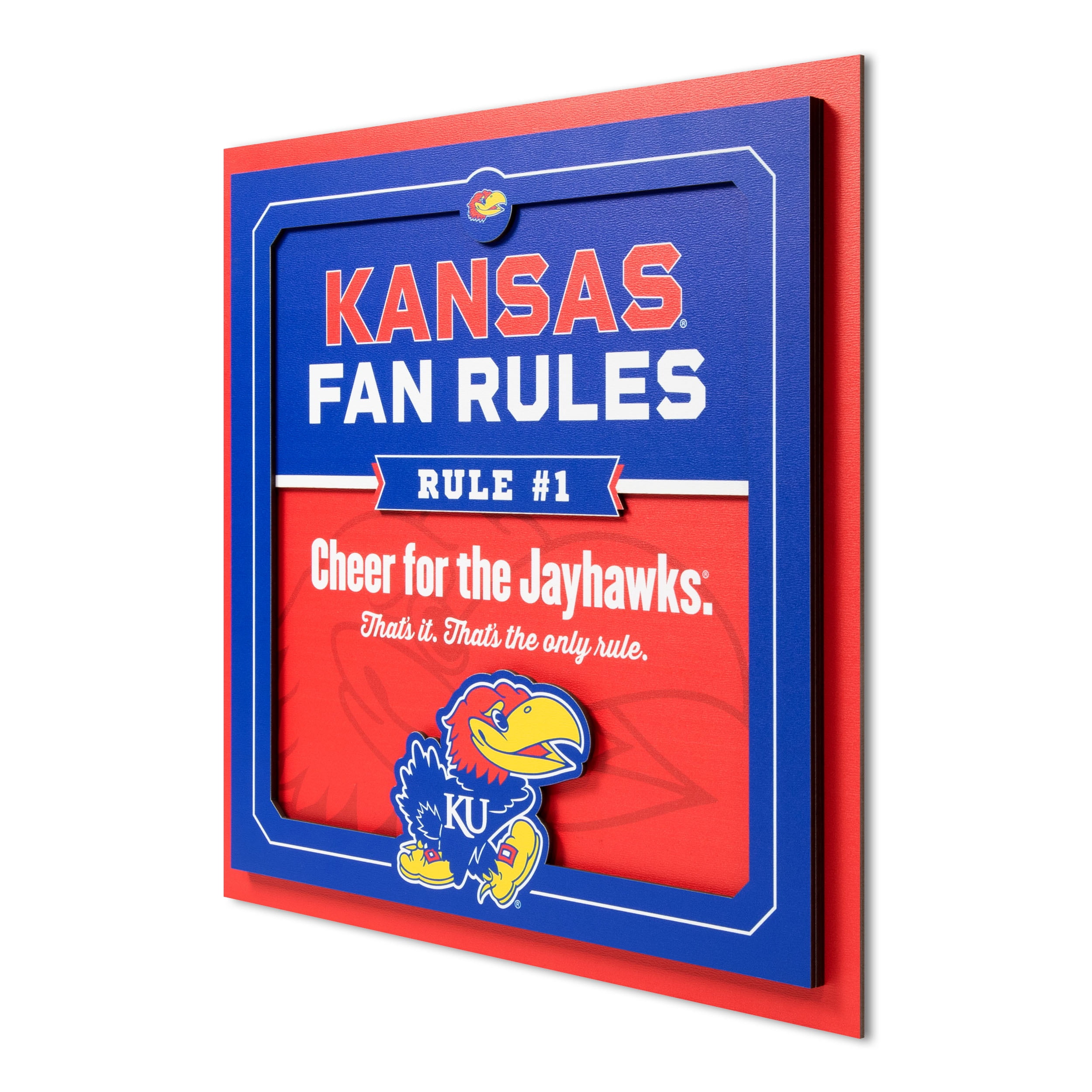YouTheFan NCAA Kansas Jayhawks Fan Rules 3D Wall Art