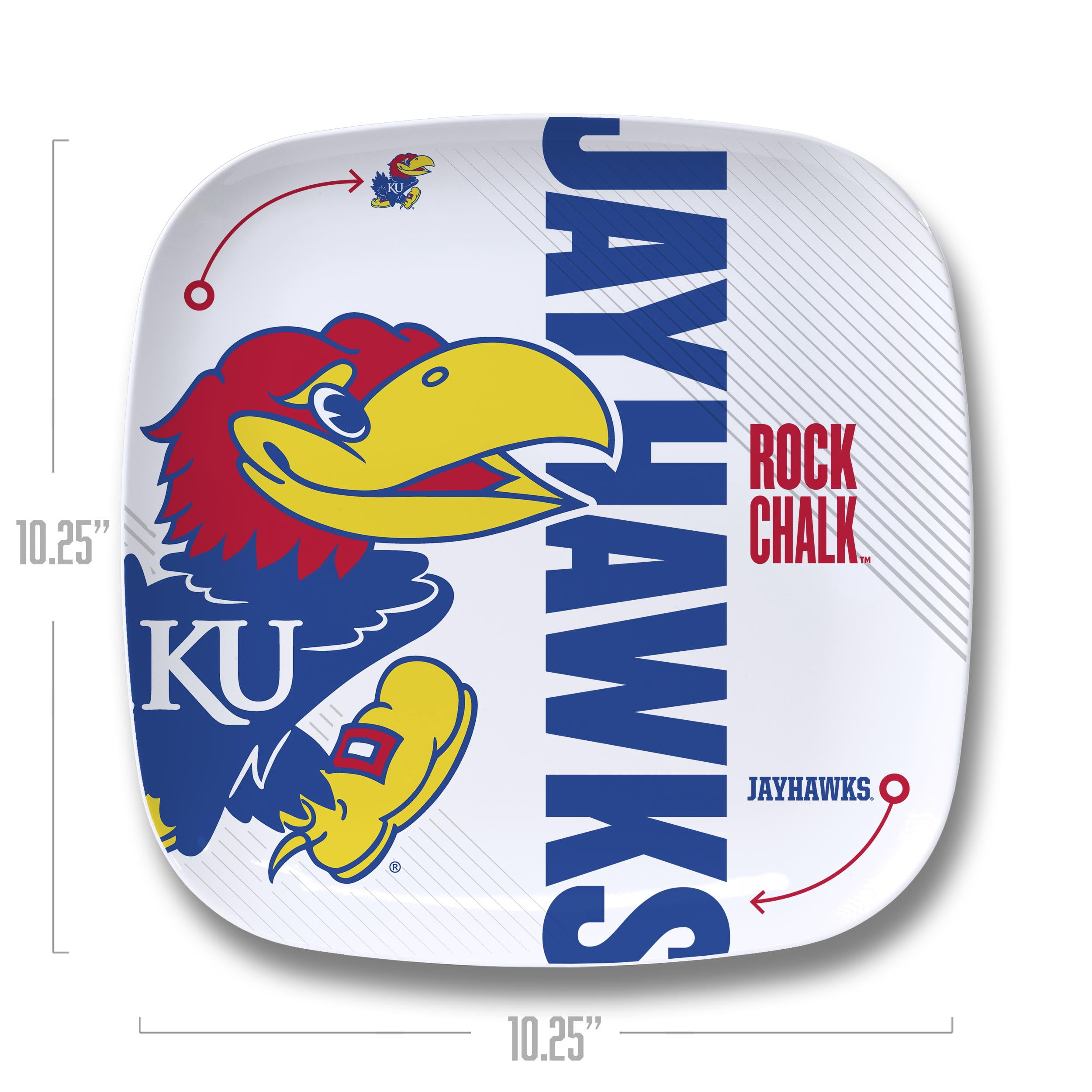 YouTheFan NCAA Kansas Jayhawks Large Party Plate