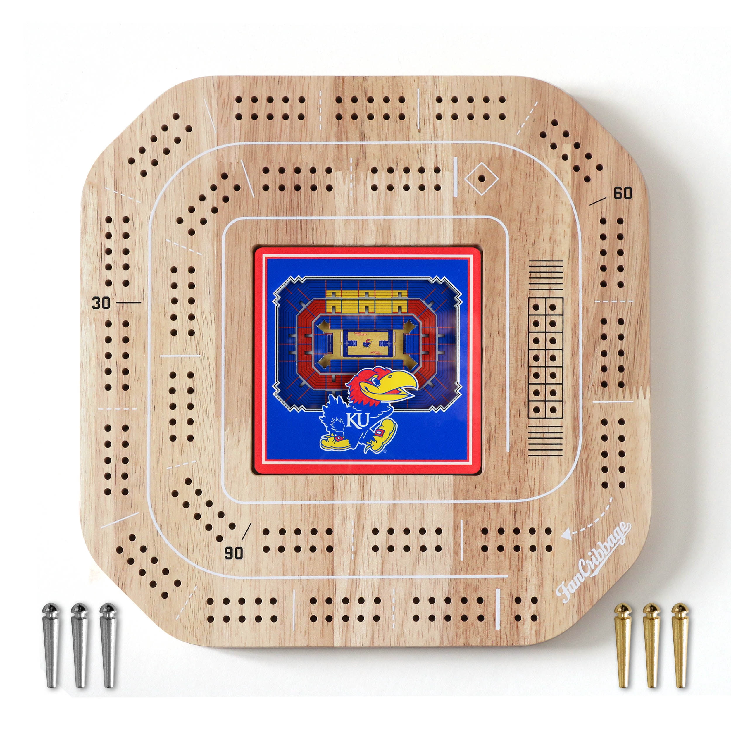 YouTheFan NCAA Kansas Jayhawks Stadiumview Cribbage
