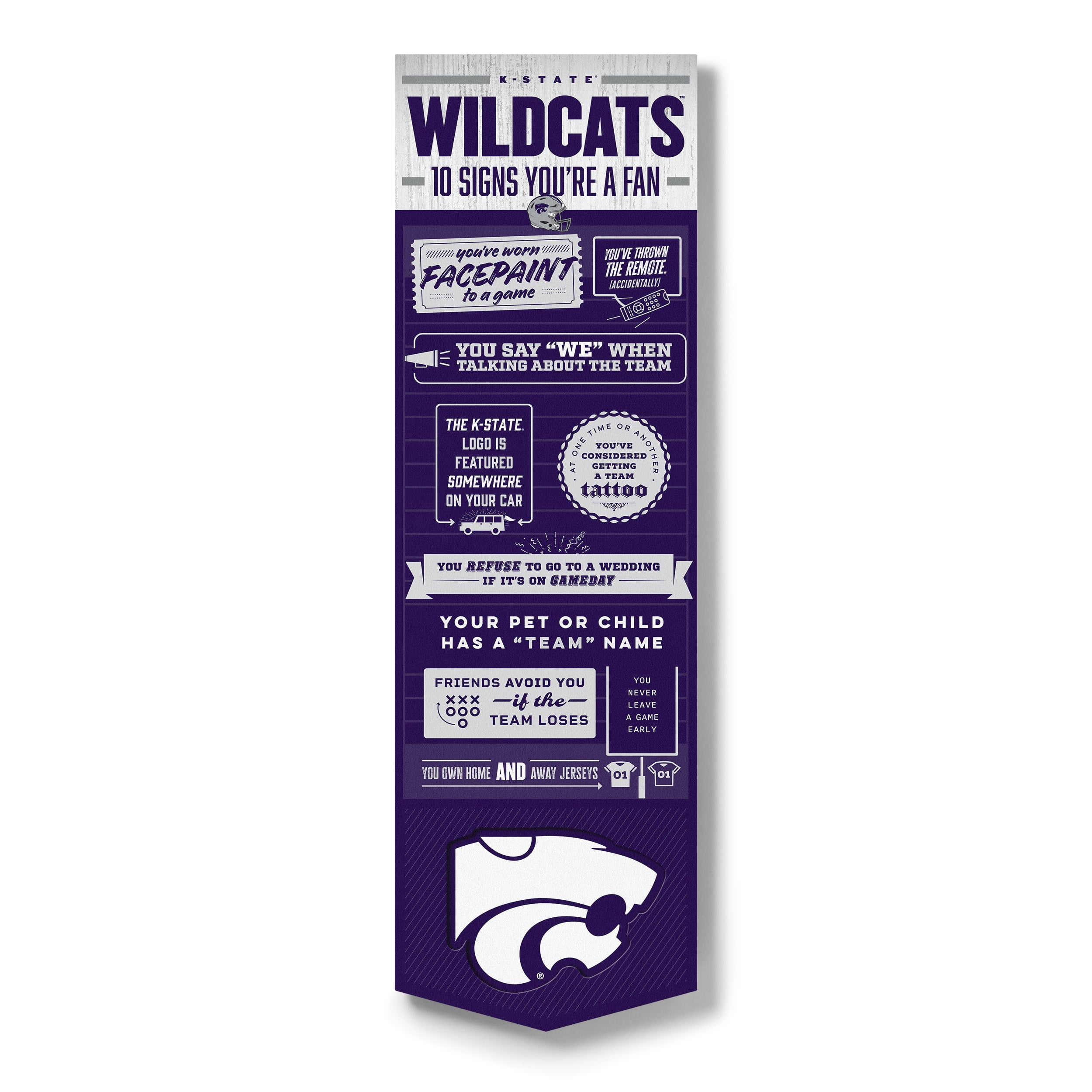YouTheFan NCAA Kansas State Wildcats 3D Top 10 Wall Art