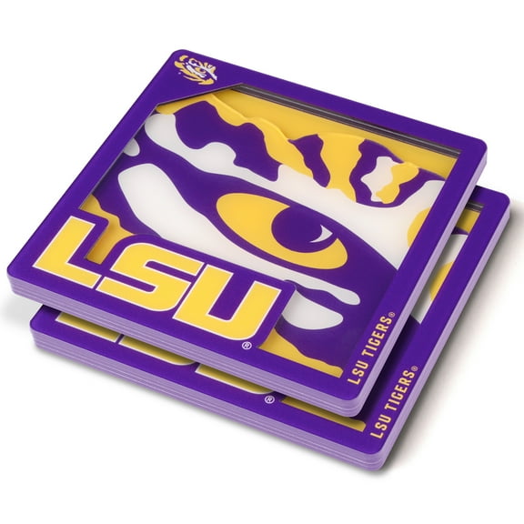 LSU Tigers 3D Team Coaster 2-Pack