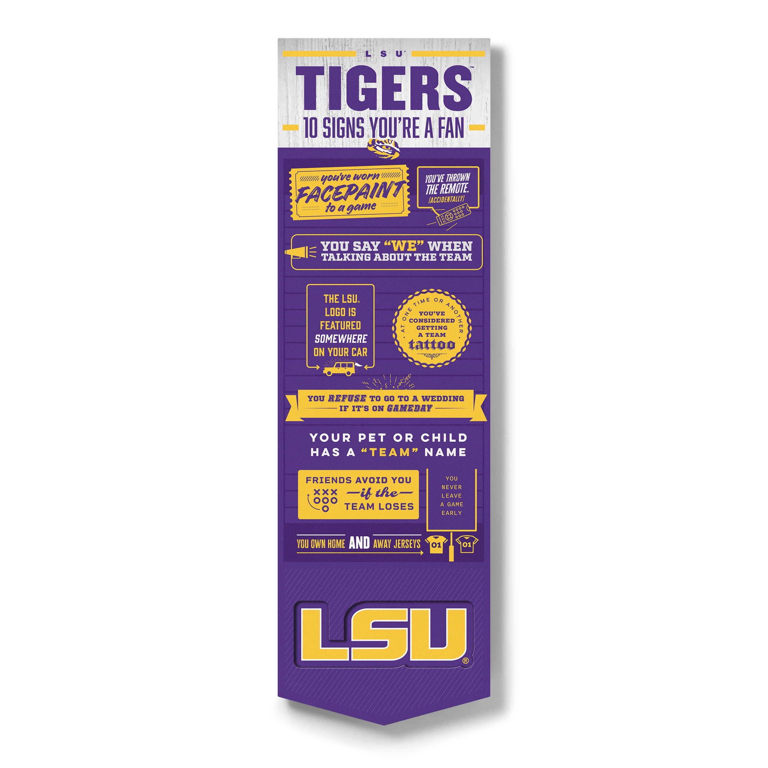 YouTheFan NCAA LSU Tigers 3D Top 10 Wall Art