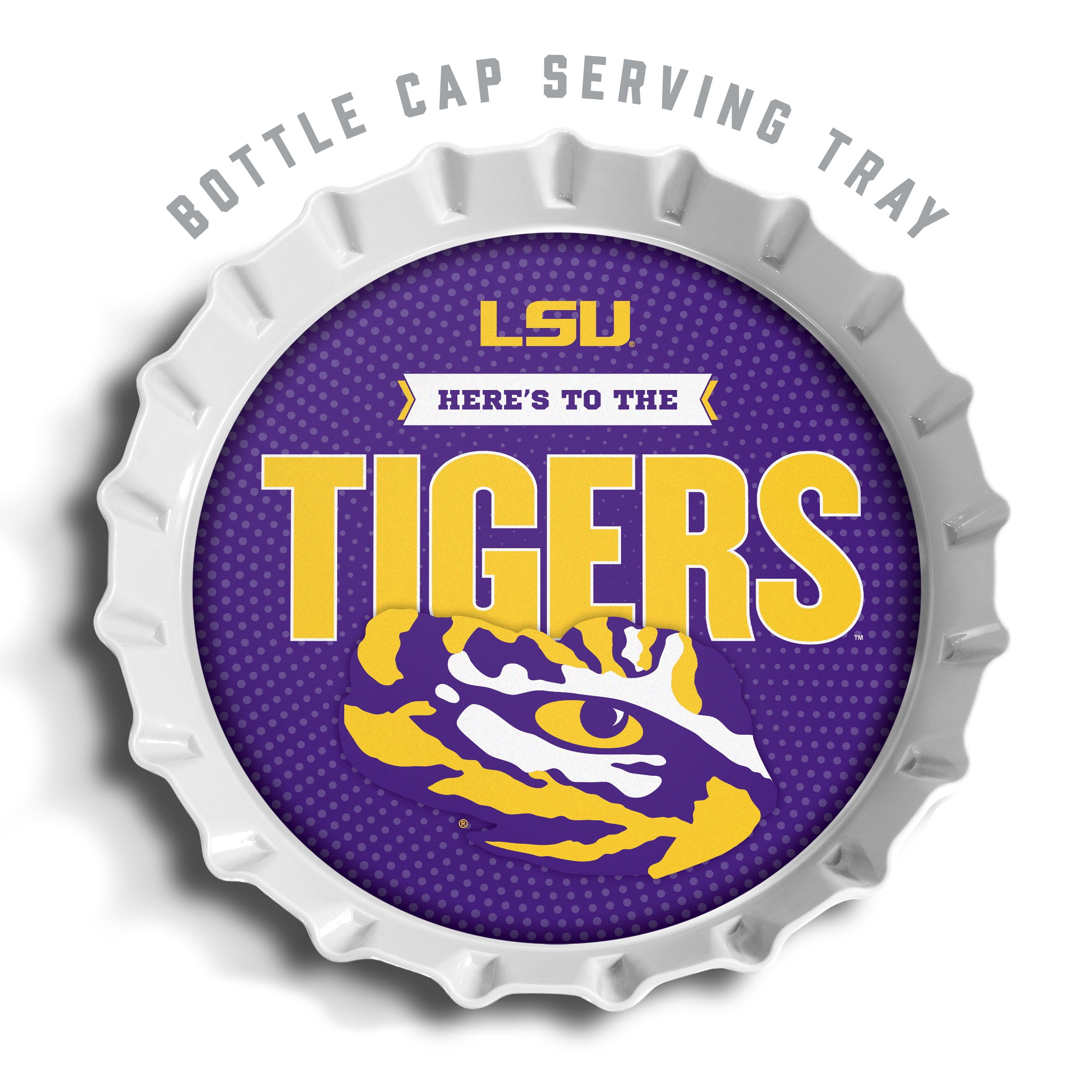 YouTheFan NCAA LSU Tigers Bottle Cap Serving Tray