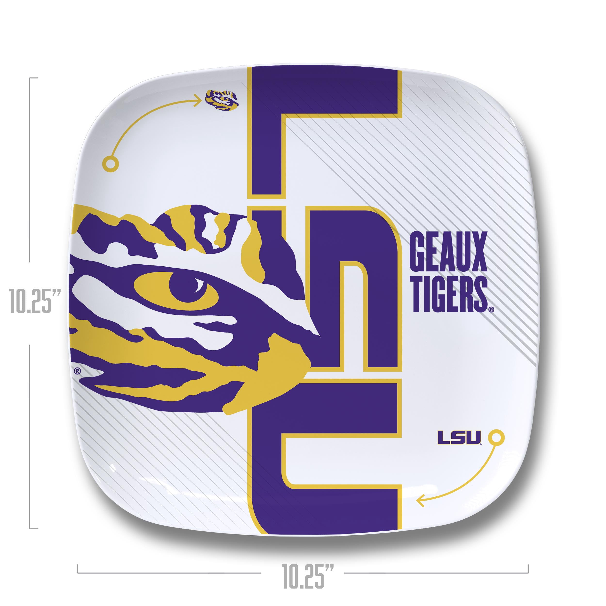 YouTheFan NCAA LSU Tigers Large Party Plate