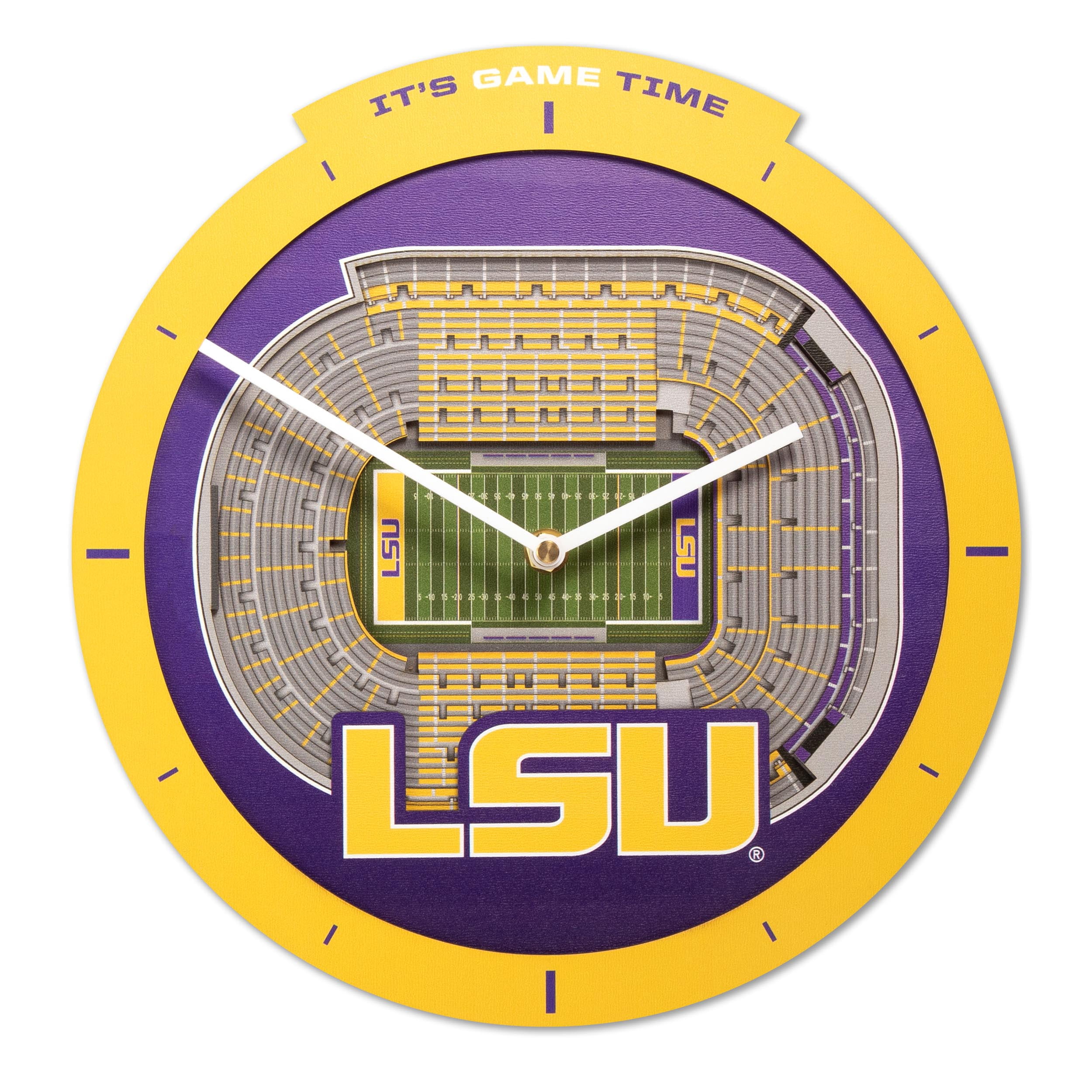 YouTheFan NCAA LSU Tigers Stadiumview 3D Wall Clock