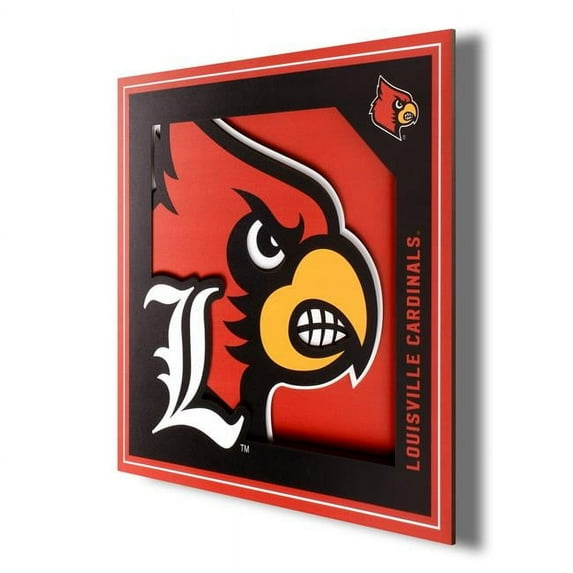 Louisville Cardinals 12'' x 12'' 3D Logo Wall Art