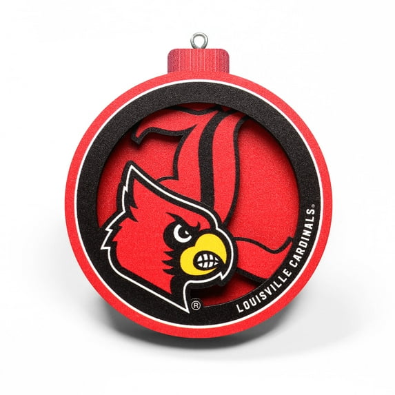 YouTheFan NCAA Louisville Cardinals 3D Logo Series Ornament