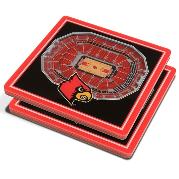 Black Louisville Cardinals 3D StadiumViews Coasters