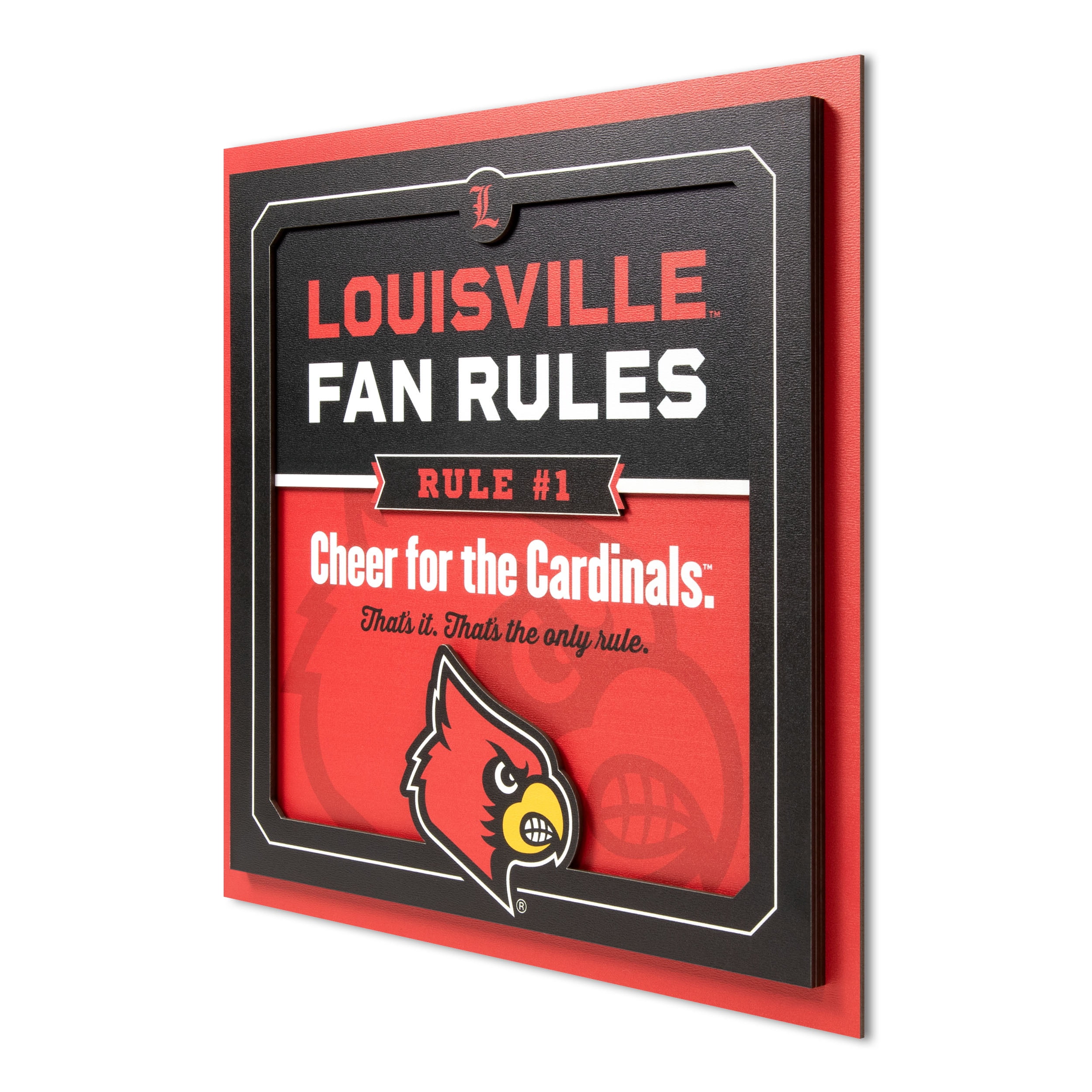 YouTheFan NCAA Louisville Cardinals Fan Rules 3D Wall Art