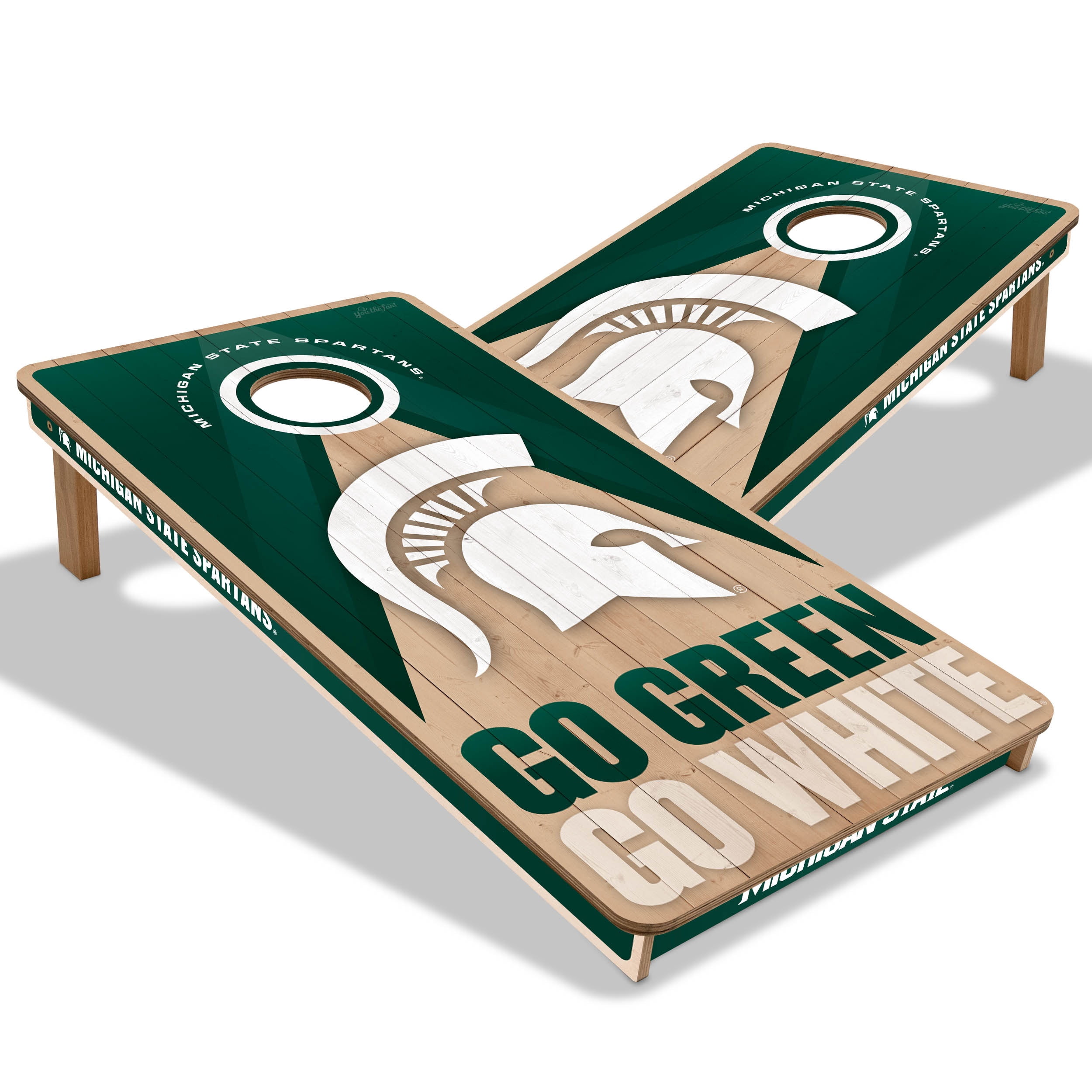 YouTheFan NCAA MI St Spartans 2X4 Slogan Series Cornhole NO BAGS