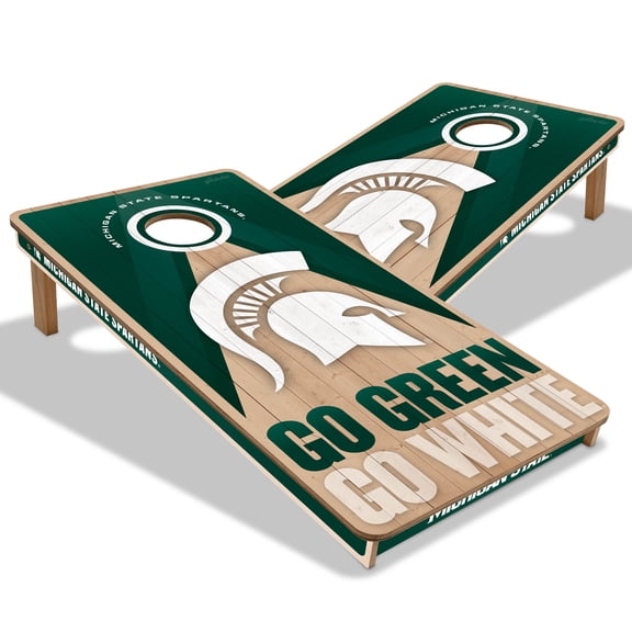 YouTheFan NCAA MI St Spartans 2X4 Slogan Series Cornhole NO BAGS