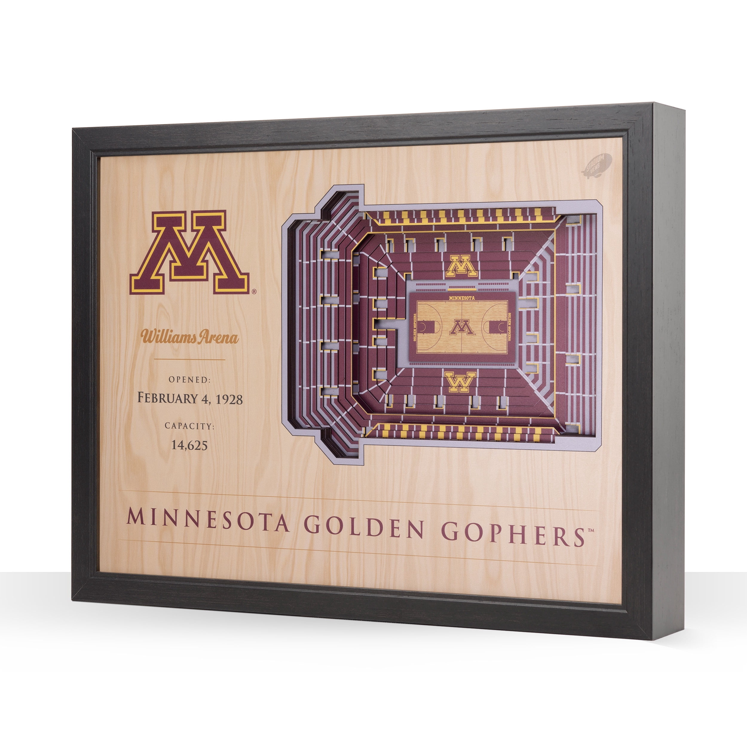 YouTheFan NCAA MN Golden Gophers BB 25-Layer Stadiumview Wall Art