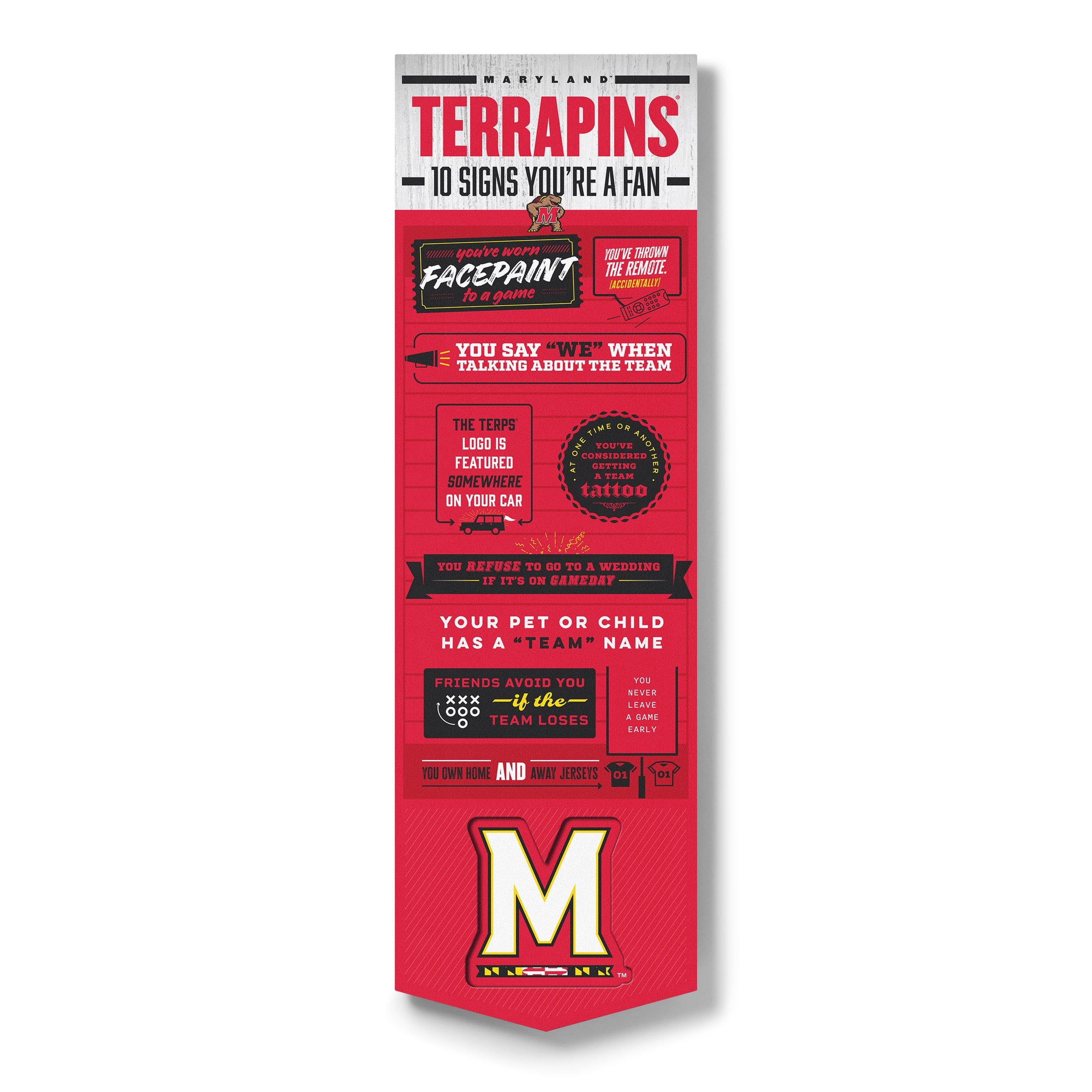 YouTheFan NCAA Maryland Terrapins 3D Top 10 Wall Art