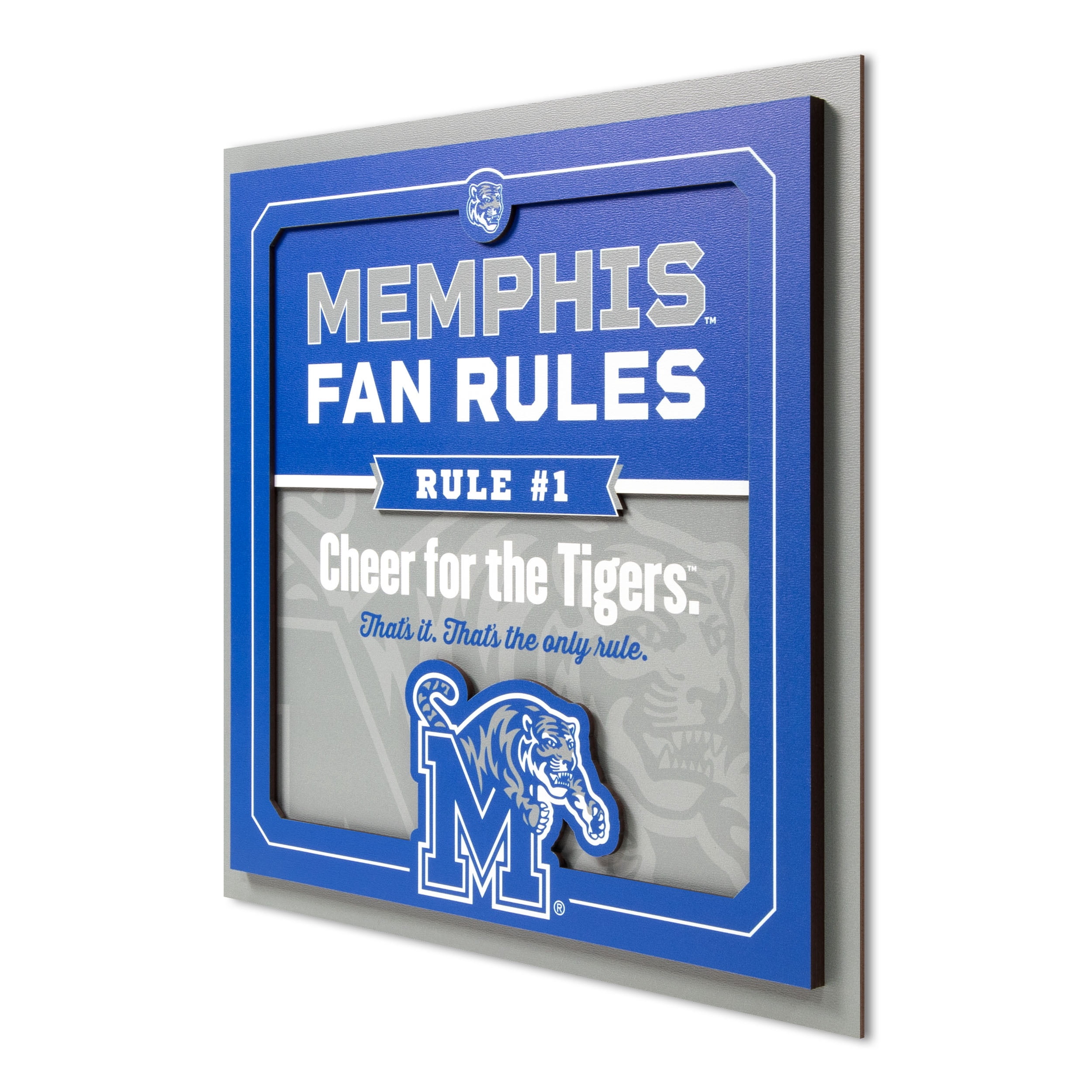 YouTheFan NCAA Memphis Tigers Fan Rules 3D Wall Art