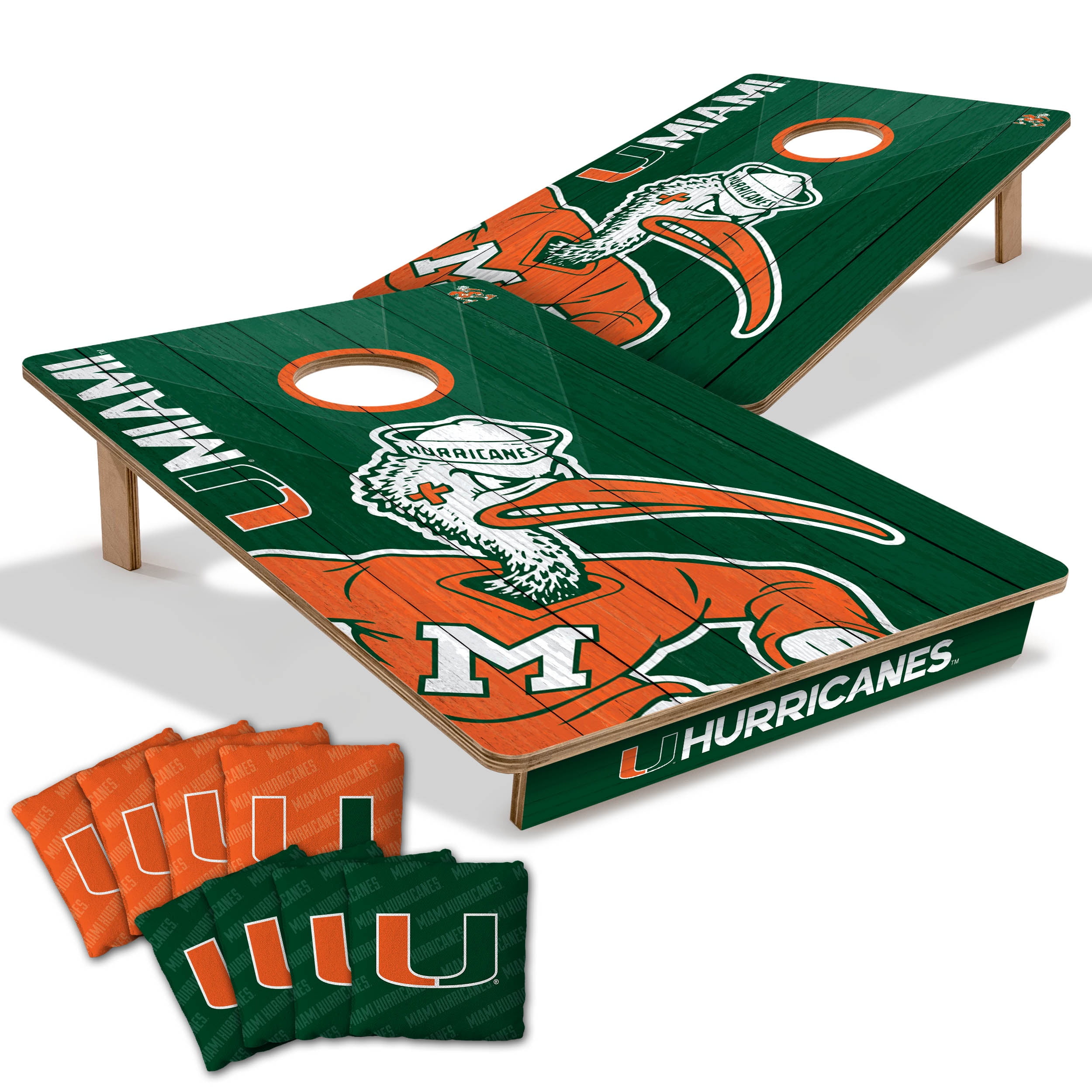 YouTheFan NCAA Miami Hurricanes 2' x 3' Cornhole Game