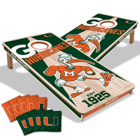 YouTheFan NCAA Miami Hurricanes 2' x 4' Cornhole Game