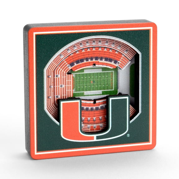 YouTheFan NCAA Miami Hurricanes 3D StadiumView Magnet