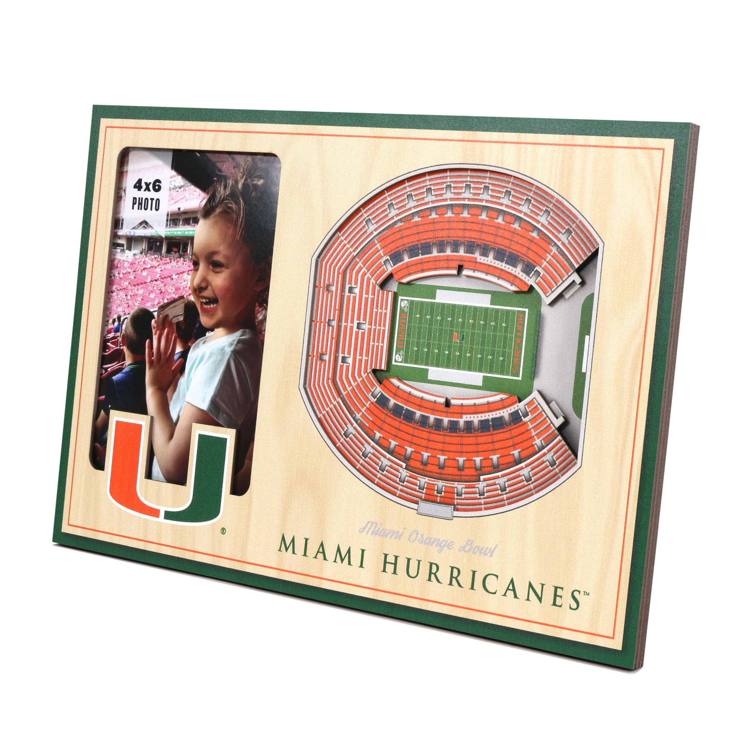 YouTheFan NCAA Miami Hurricanes 3D StadiumView Picture Frame