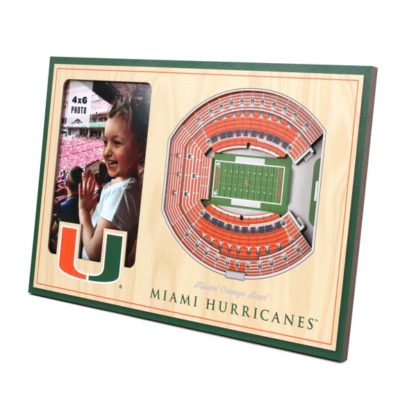 YouTheFan NCAA Miami Hurricanes 3D StadiumView Picture Frame