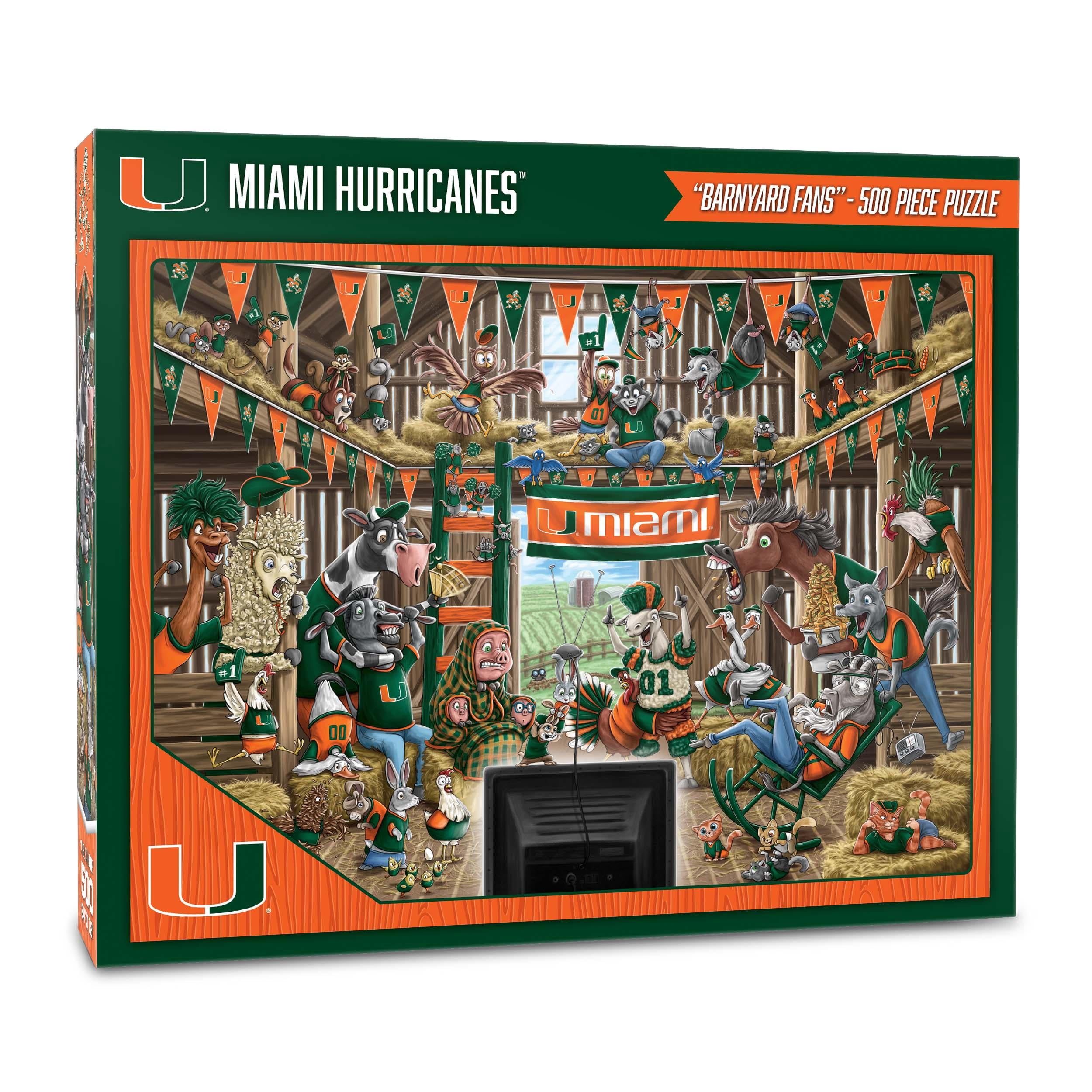 YouTheFan NCAA Miami Hurricanes Barnyard Fans Puzzle - 500 Piece