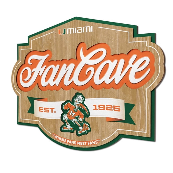 YouTheFan NCAA Miami Hurricanes Fan Cave Sign