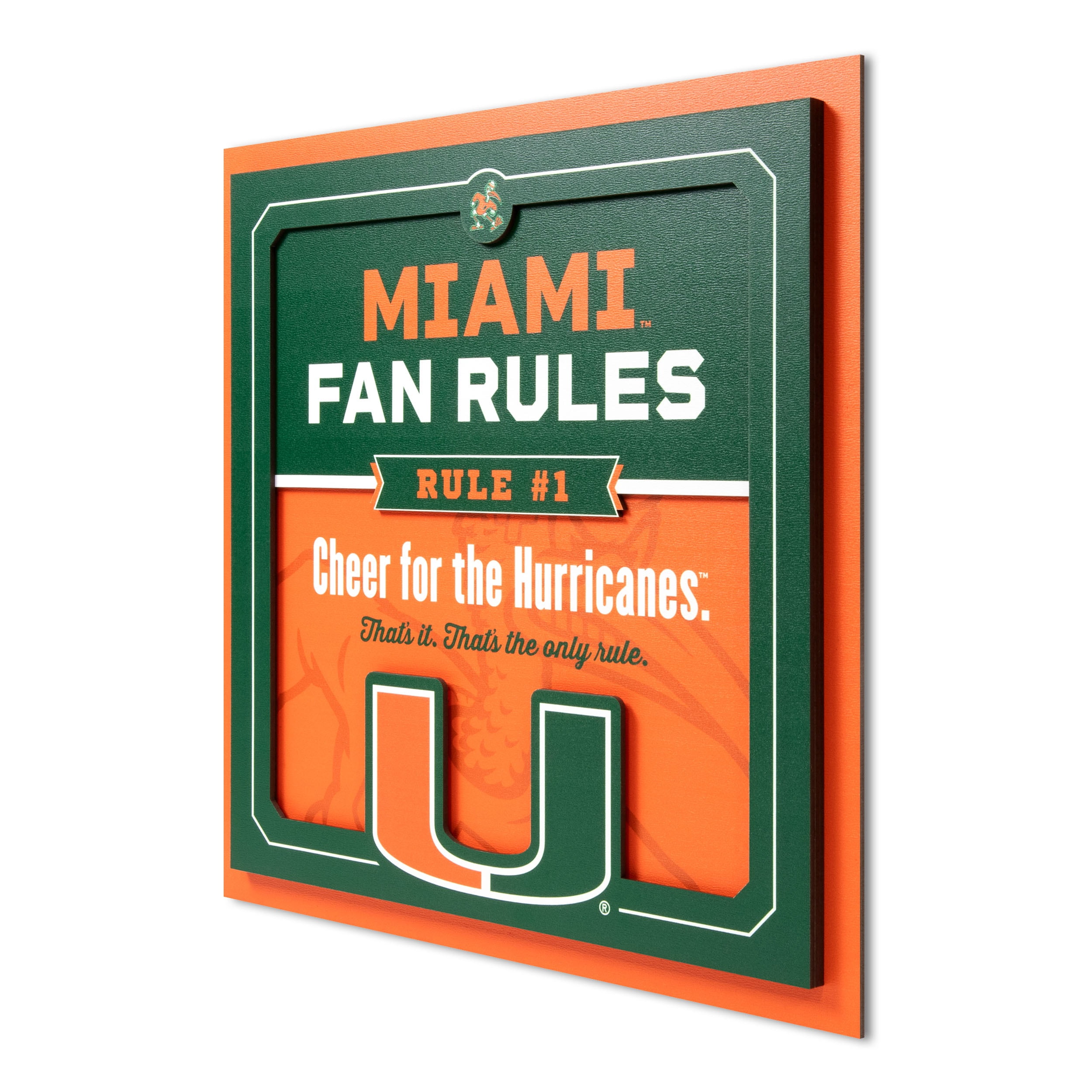 YouTheFan NCAA Miami Hurricanes Fan Rules 3D Wall Art
